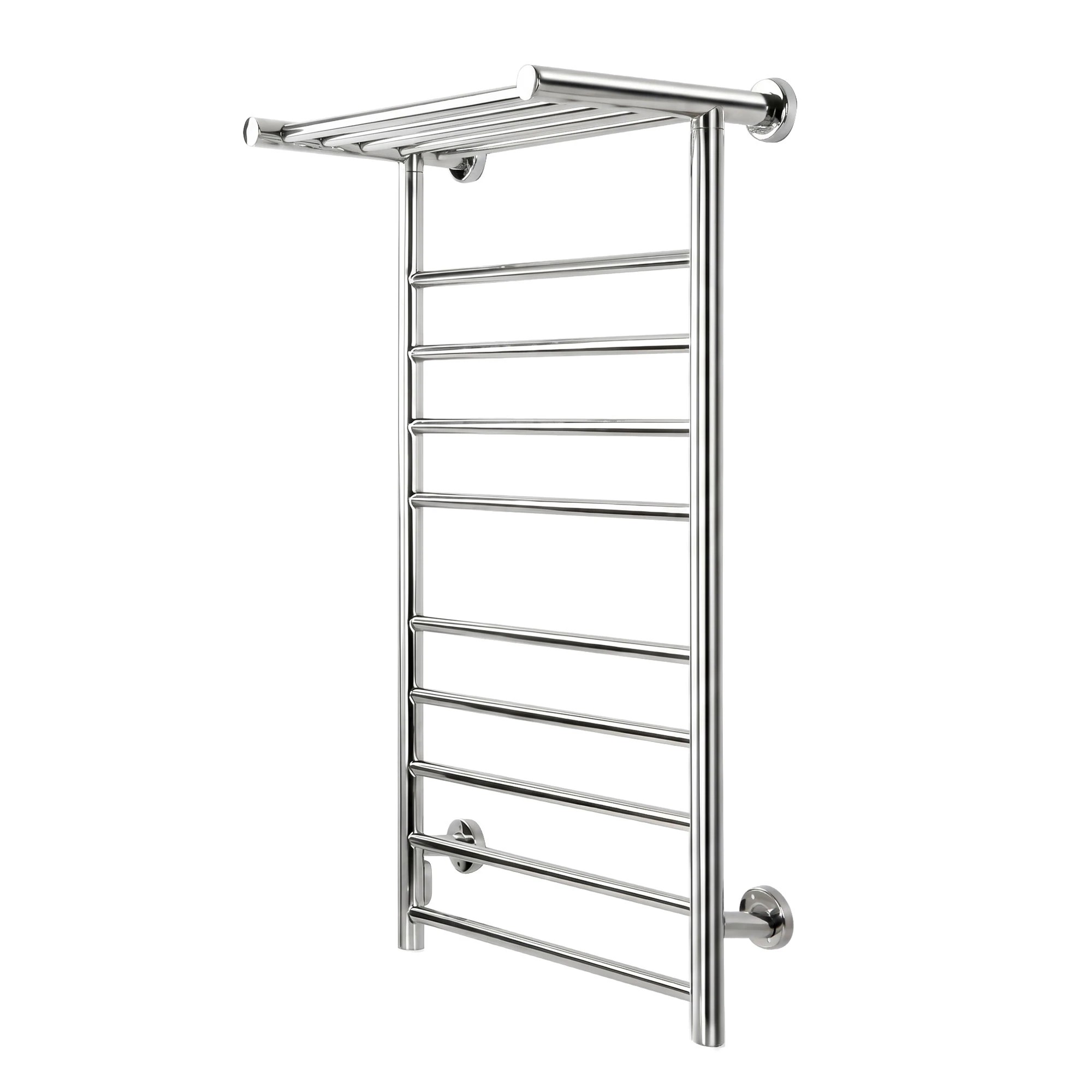 9 Devanti Electric Heated Towel Rail Rack 14 Bars Wall Mounted Clothes Dry - Silver, 9 of 9