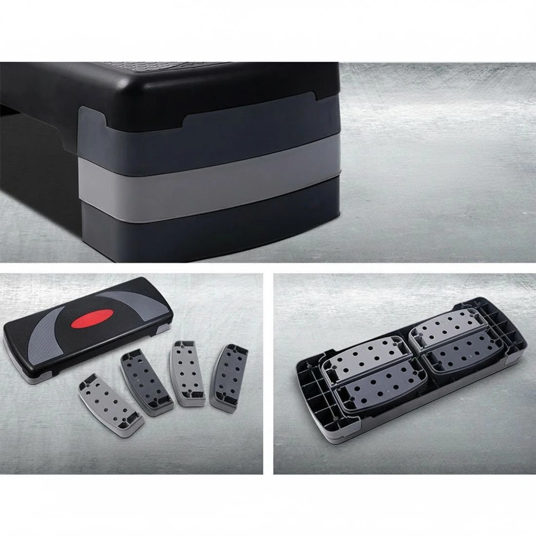 4 Everfit 3 Level Aerobic Step Exercise Stepper 78cm Gym Home Fitness - Black, 4 of 8