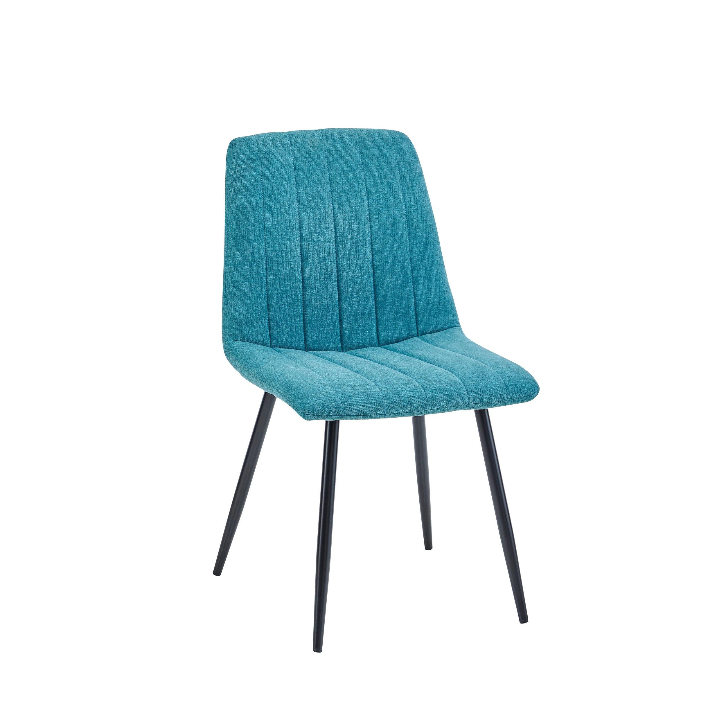 10 Foret Peacock Blue Velvet Upholstered Dining Chairs Black Metal Legs Set Of 4, 10 of 10