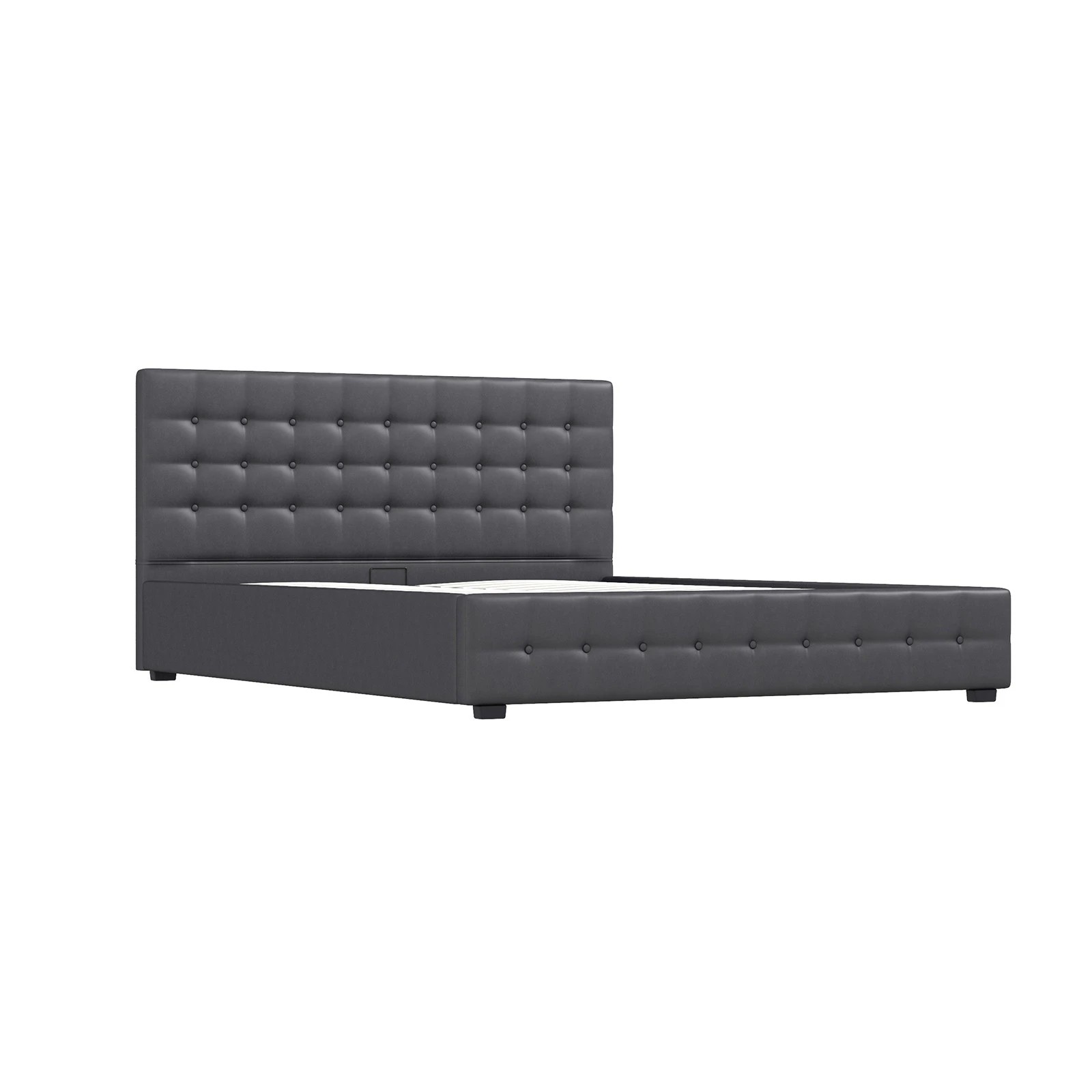 5 Milano Decor Eden Gas Lift Bed With Headboard Platform Storage Fabric - King Bed - Grey, 5 of 10
