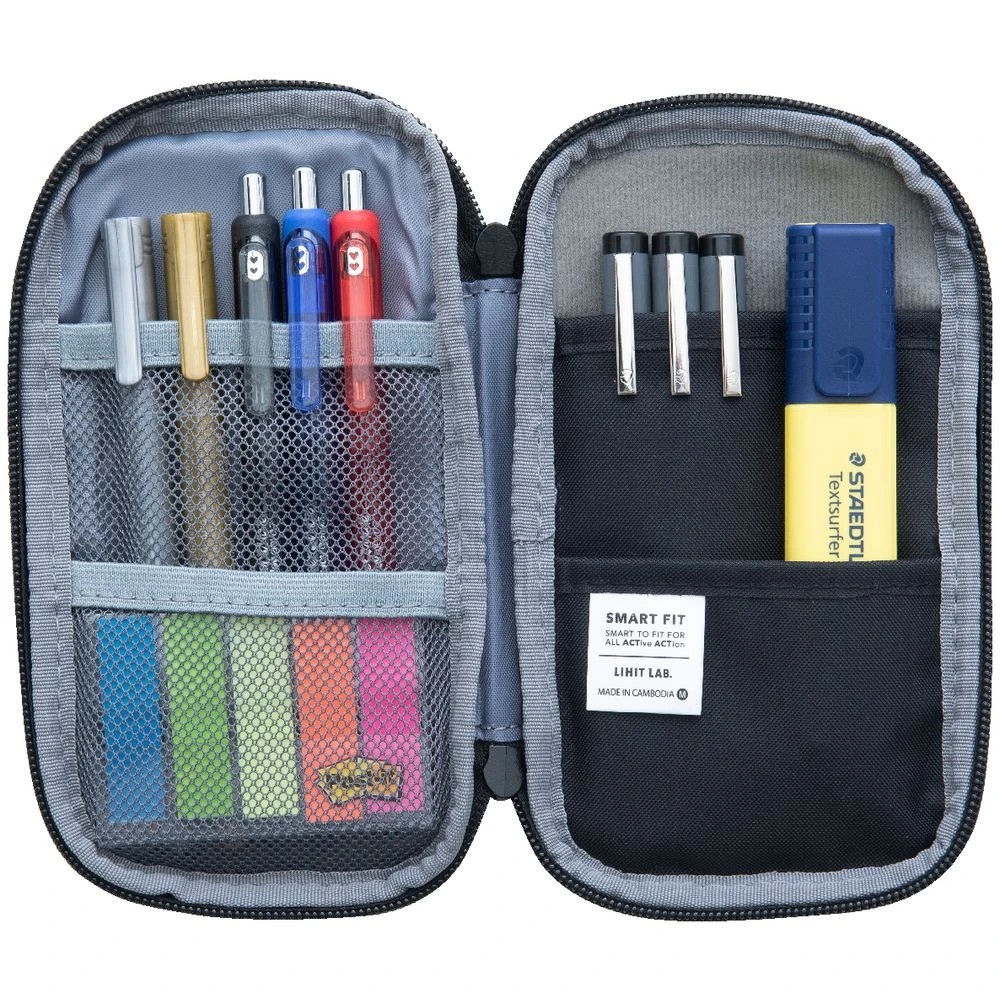 2 Smart Fit Single Zip Compact Pencil Case Black, 2 of 3