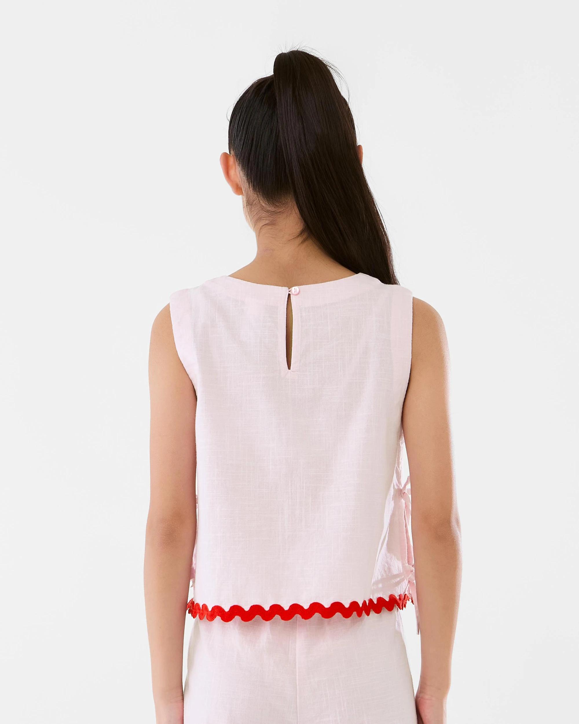 2 Sleeveless Woven Side Bow Top Bllet Pink, 2 of 10