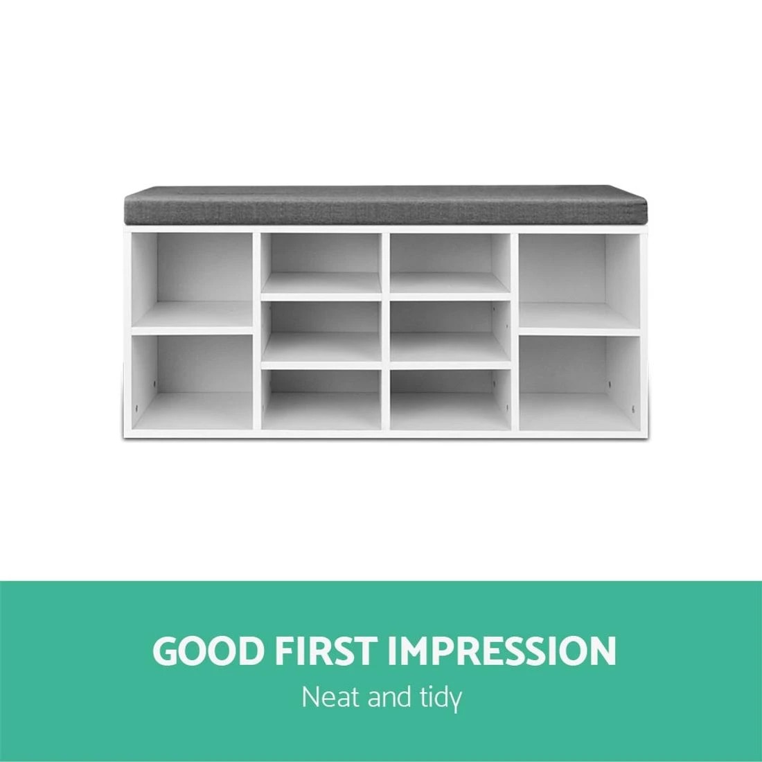 4 Artiss Shoe Rack Storage Cabinet Bench Entryway Organizer Seat Space Saving Easy Clean Sturdy Bedside Table - White, 4 of 10