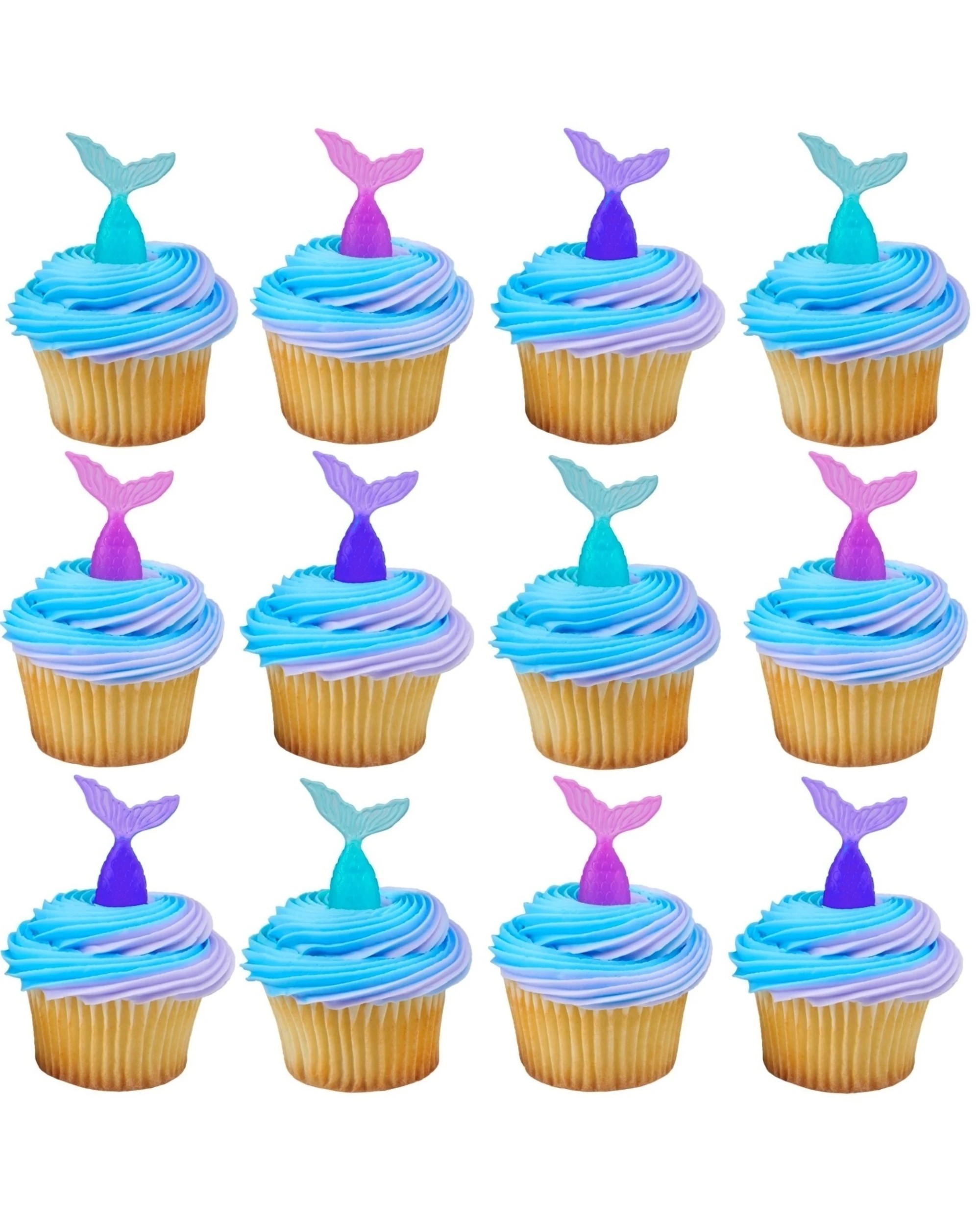 1 Mermaid Tail Cupcake Picks (Pack of 12), 1 of 2