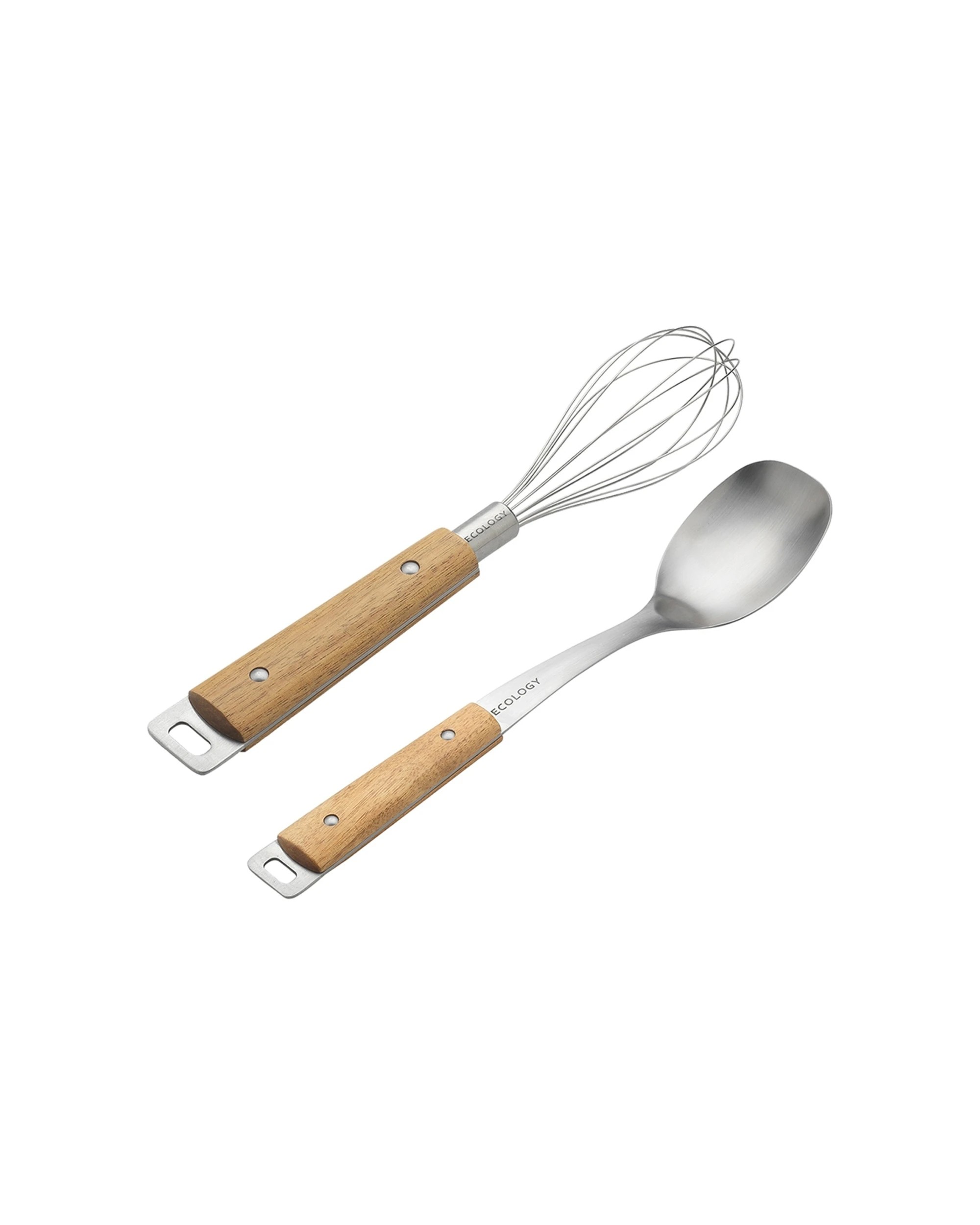 1 Ecology Provisions Whisk Hand Beater Mixer and Serving Spoon Set - Natural, 1 of 2