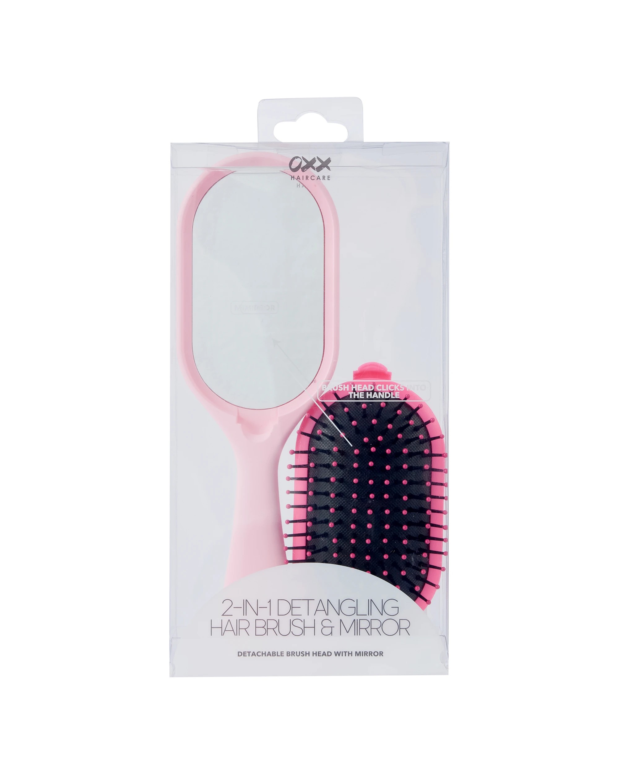 7 OXX Haircare 2-in-1 Detangling Hair Brush and Mirror - Pink, 7 of 7