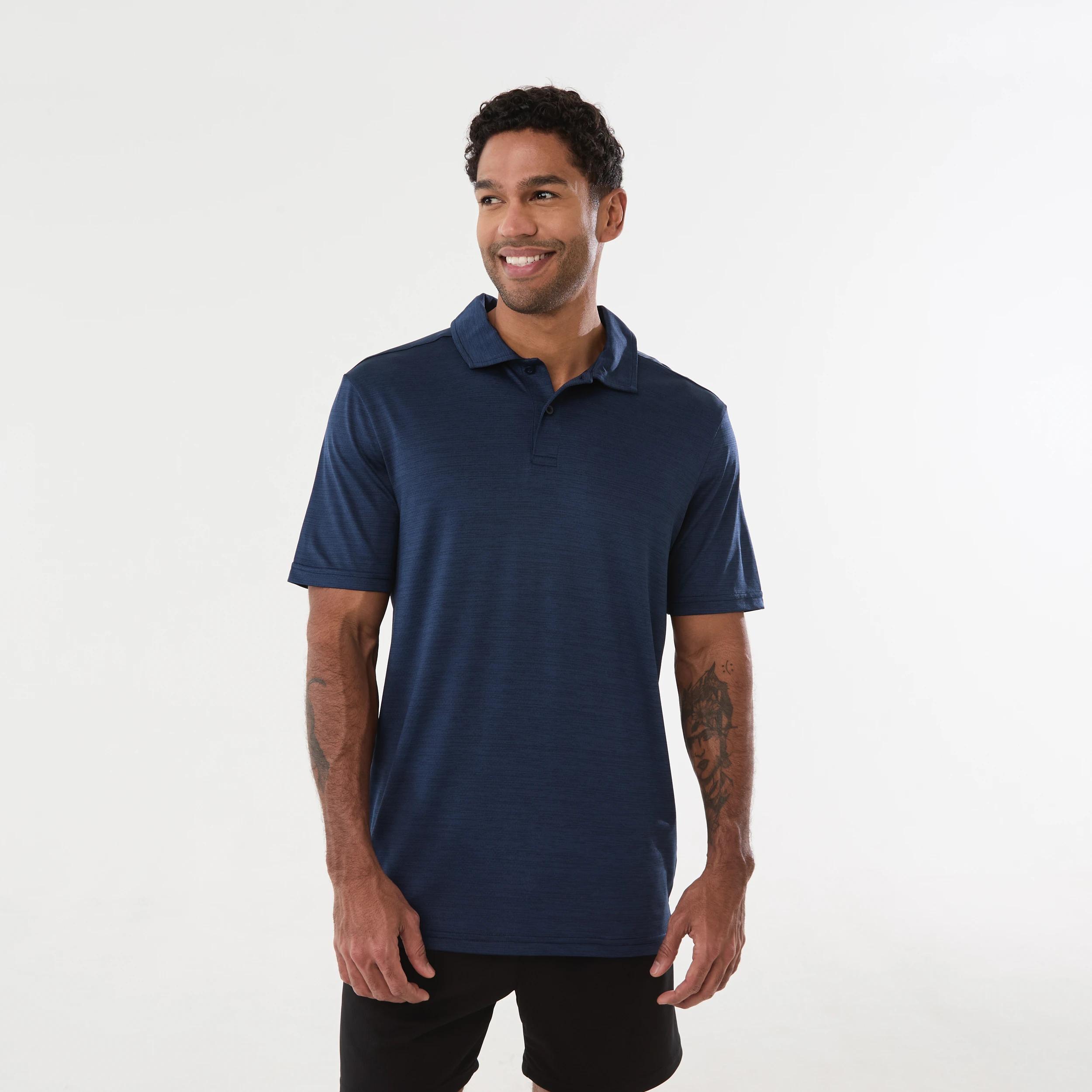 1 Active Mens Cationic Polo Shirt NAVY CORE, 1 of 5
