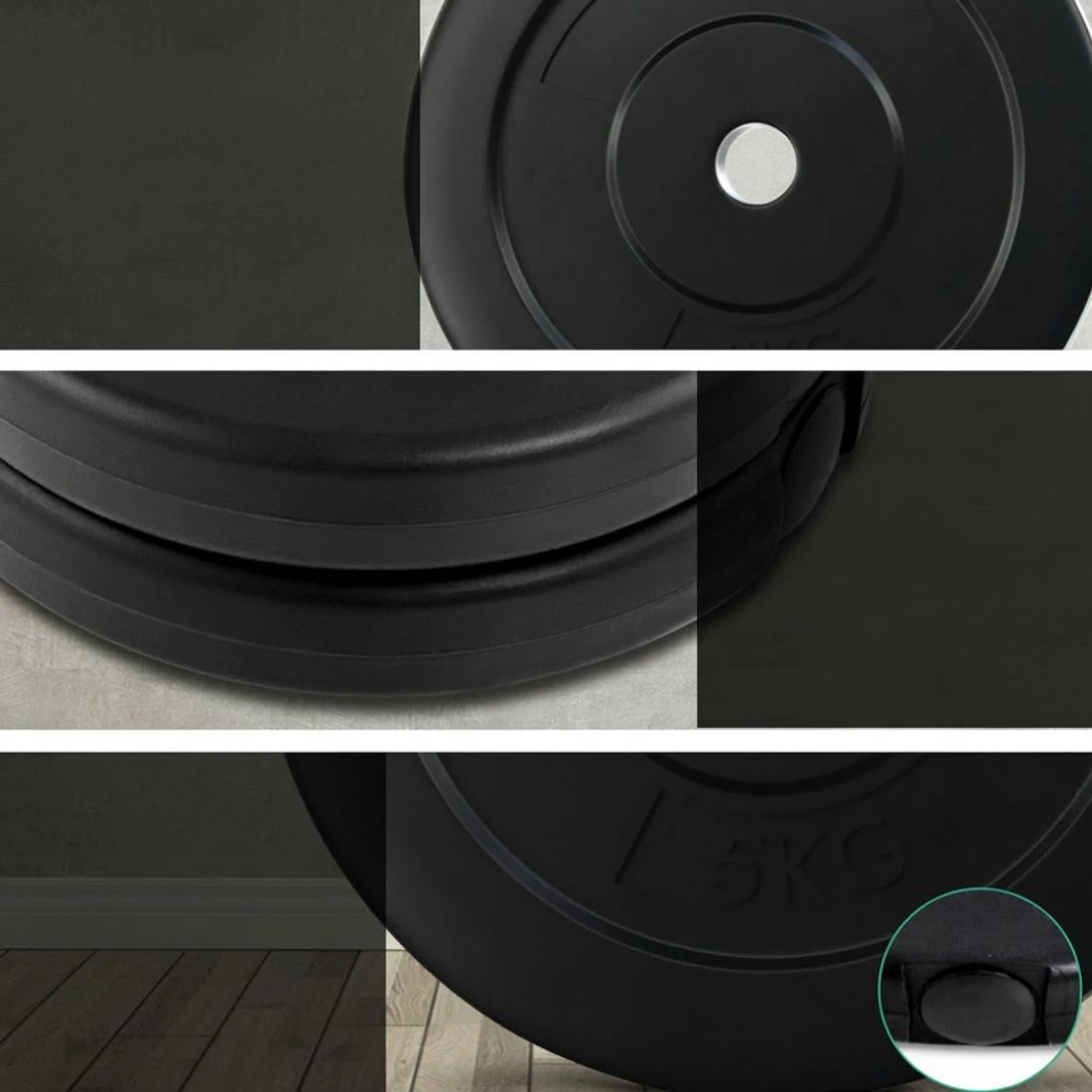 5 Everfit 18kg Barbell Set Weight Plates Bar Lifting Bench 168cm - Multi, 5 of 6