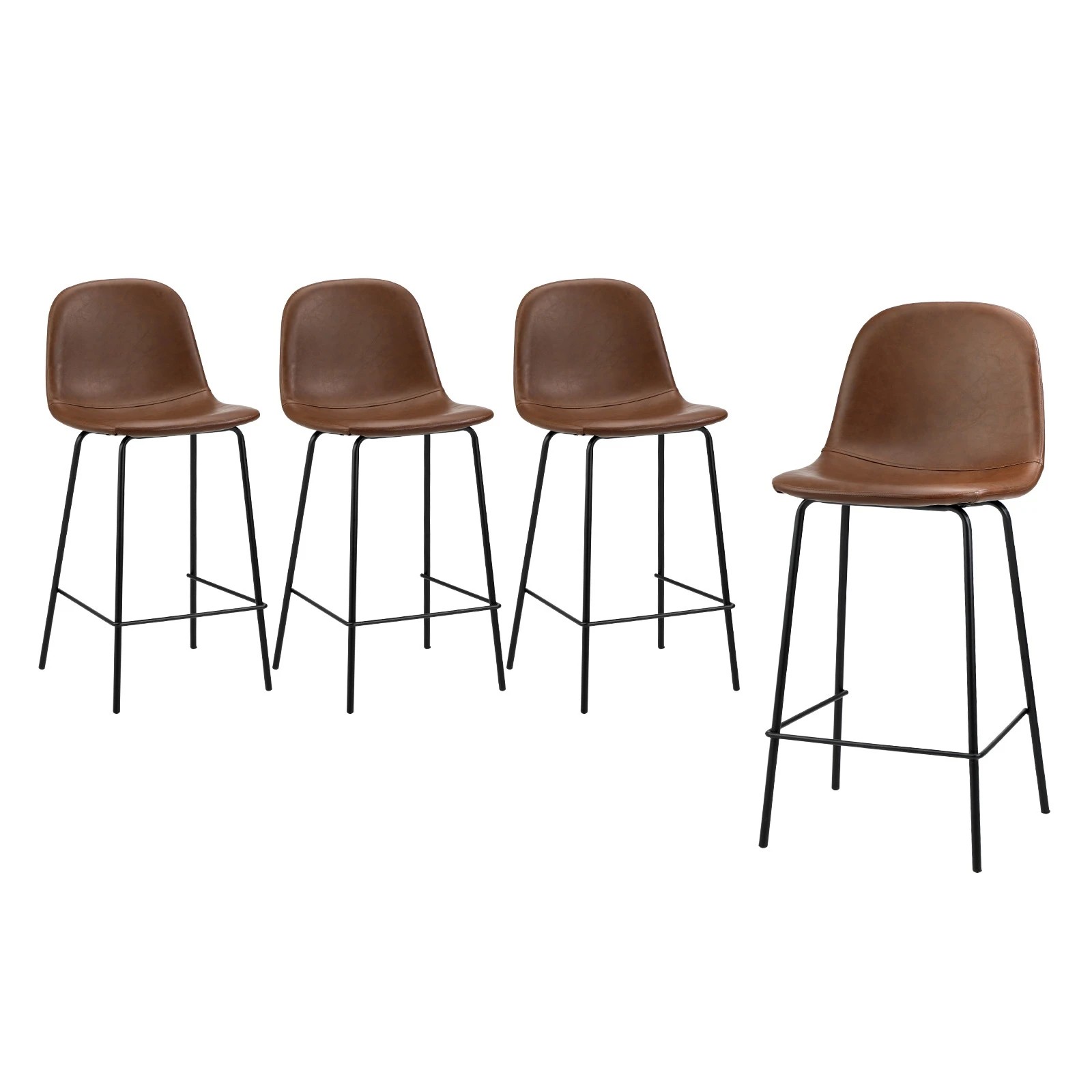 1 Oikiture 4x Bar Stools Barstool - Brown, 1 of 6