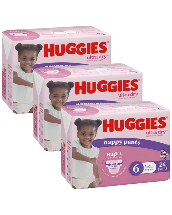 Huggies Nappy Pants Junior Girl 72 Pack