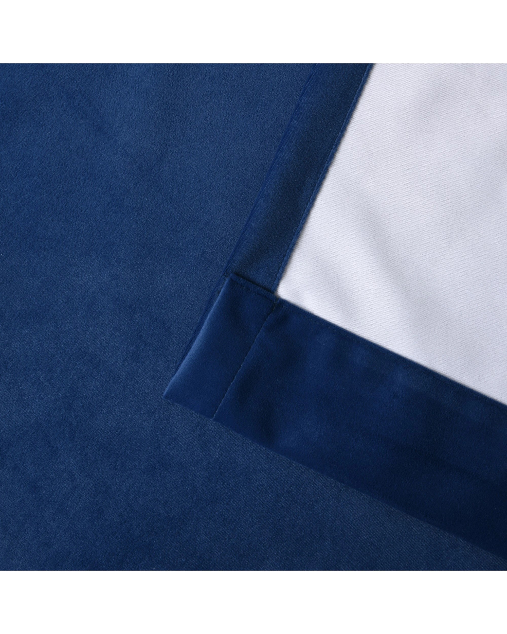 4 Cadence & Co. Byron Matte Velvet 100% Blockout Eyelet Curtain Twin Pack 225x223cm - Navy Blue, 4 of 5