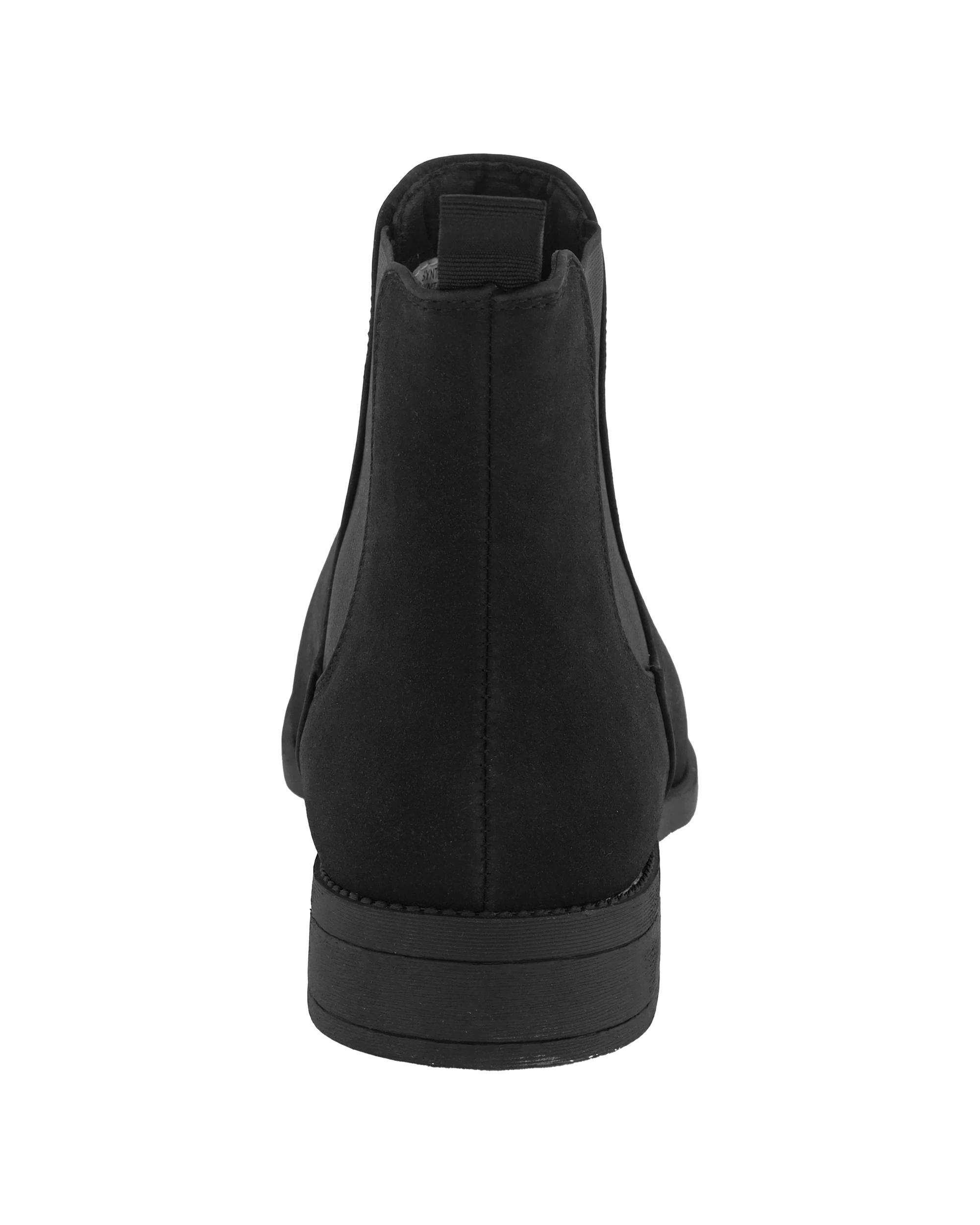 3 Gusset PU Suede Boots Black, 3 of 4