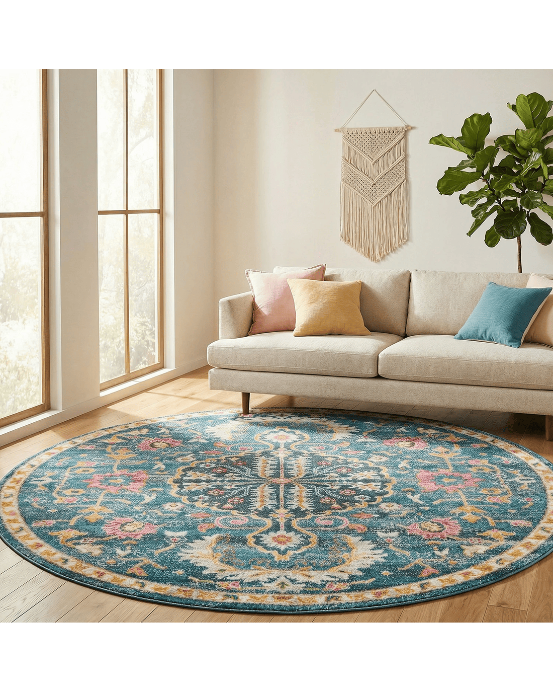 Common Ground Rugs Atlas 209 240x240cm - Large Round Power Loomed Pet ...