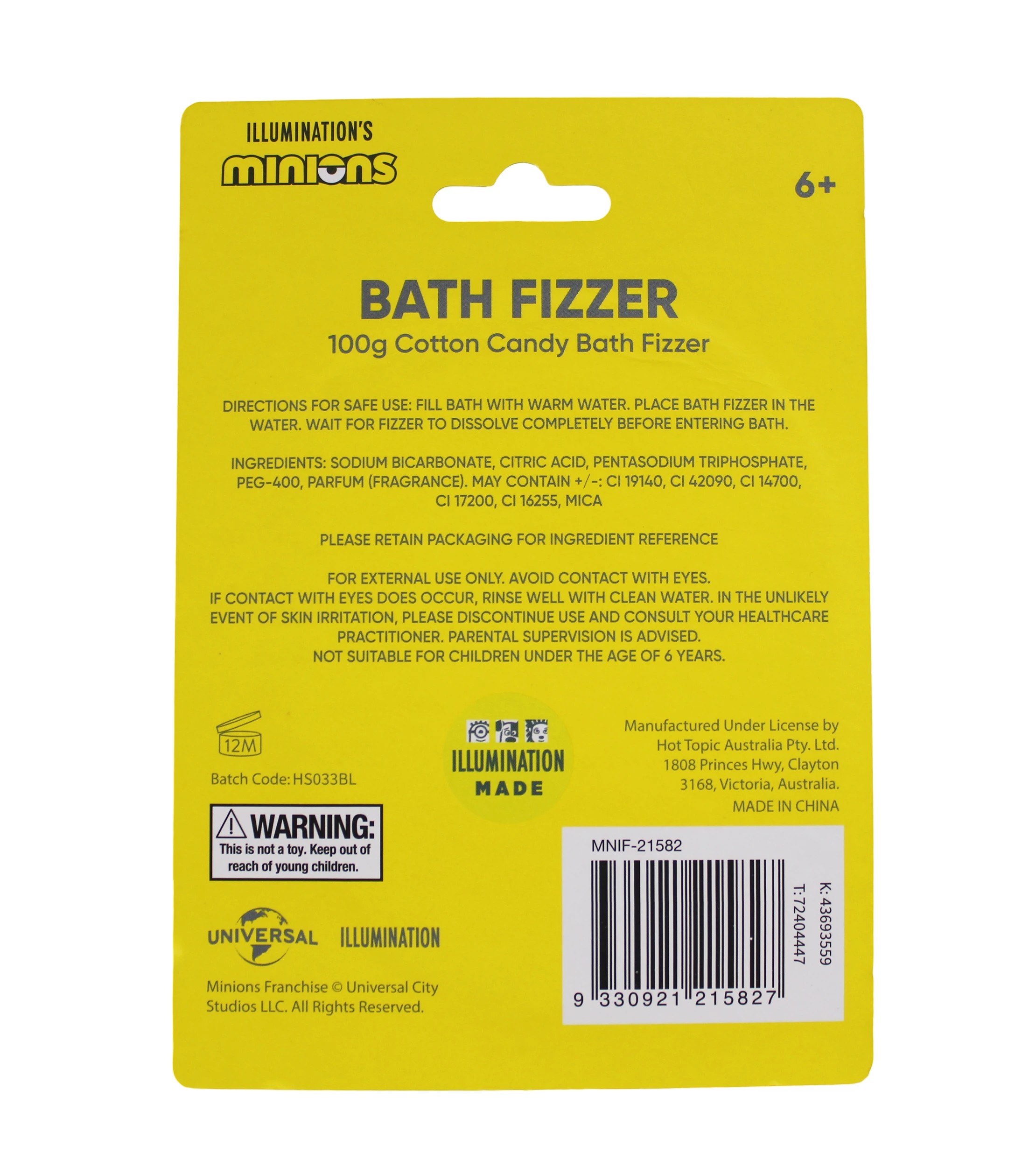 3 Illumination's Minions Bob & Tim Bath Fizzer 100g - Cotton Candy, 3 of 3