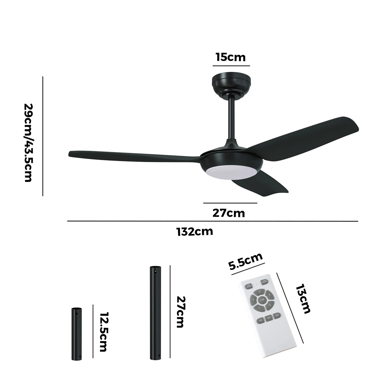 2 Vevare 52" Ceiling Fan DC Motor with LED Light & Remote Control, 2 of 10