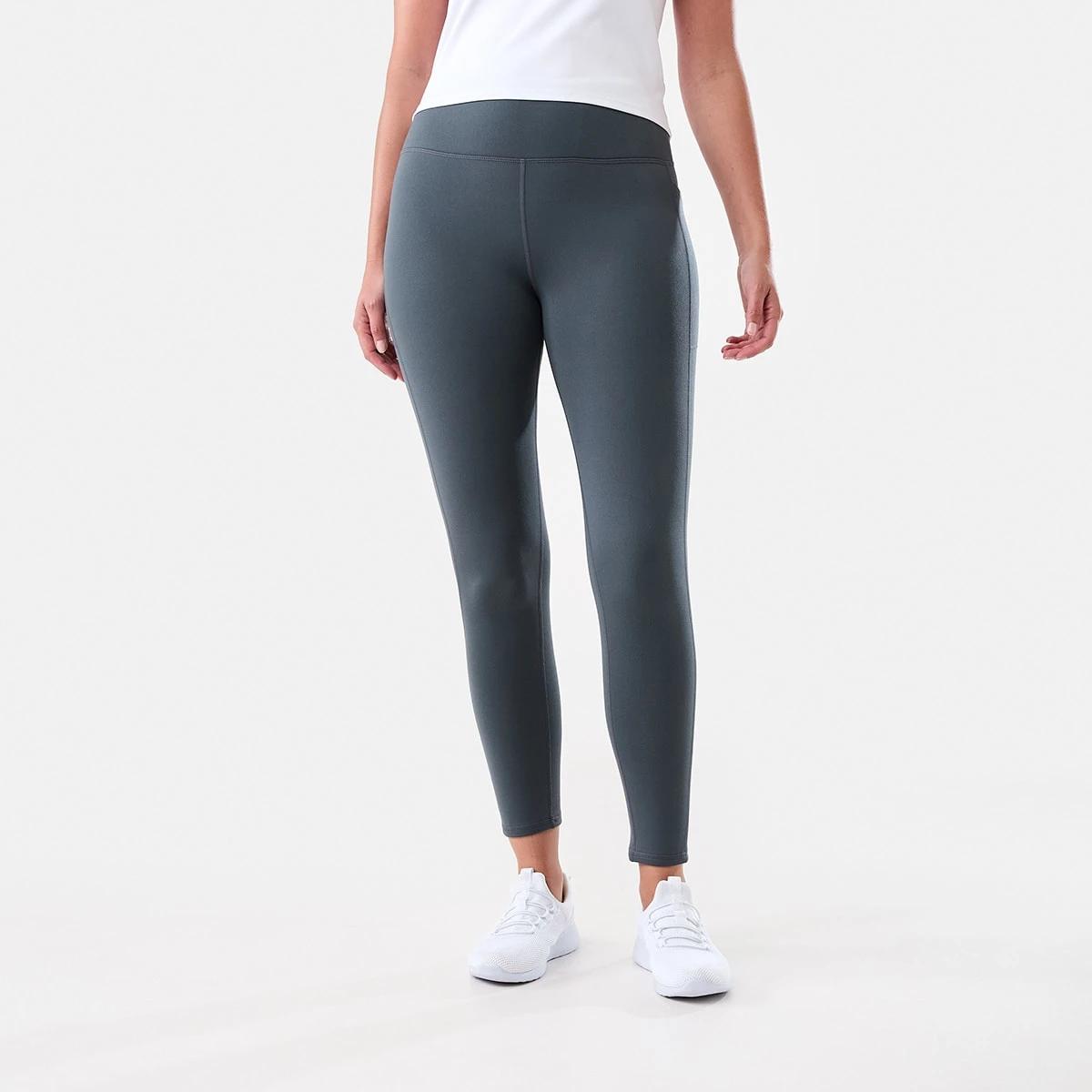 1 Active Womens Full Length Fleece Leggings HARMONY GREY, 1 of 5