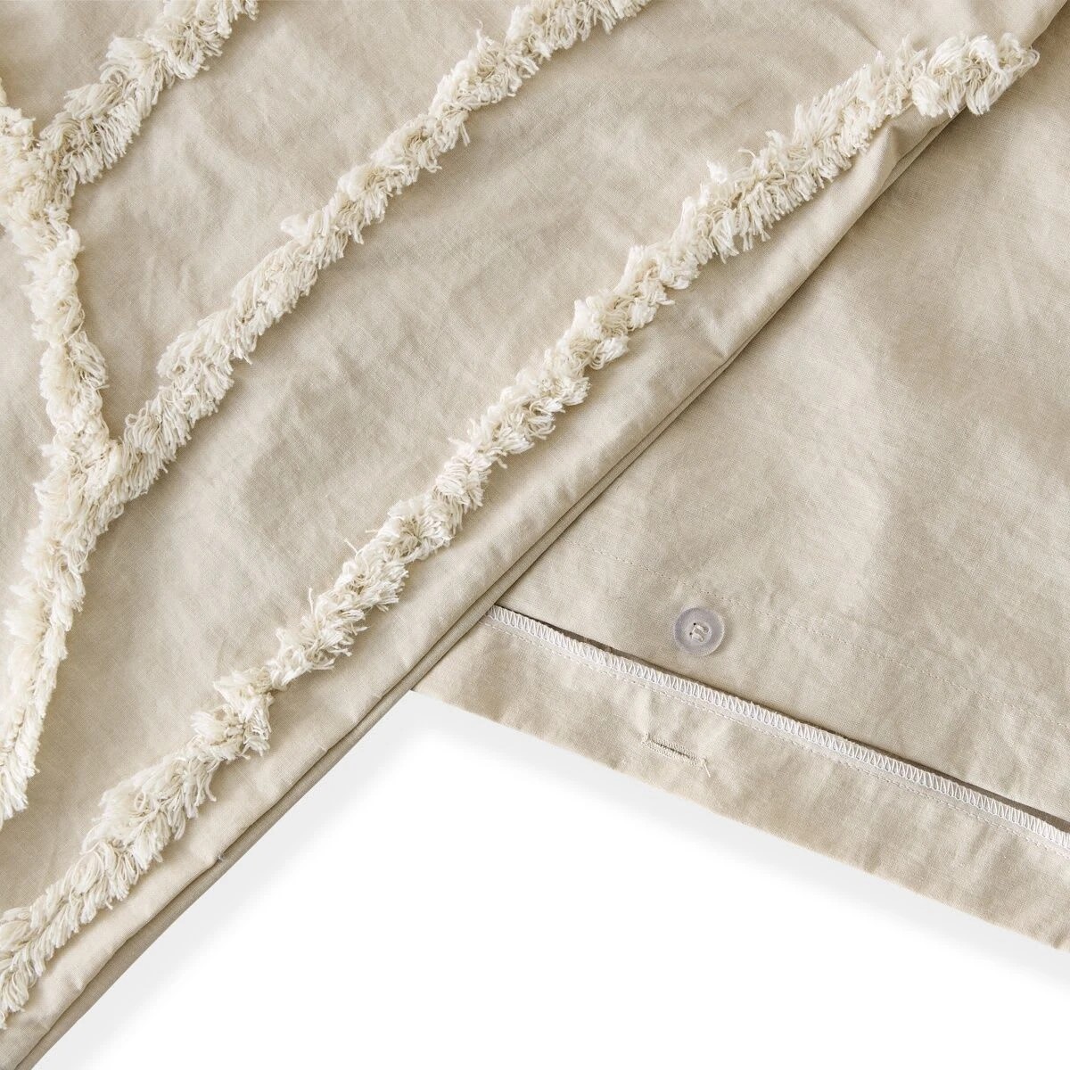 6 Avery Cotton Quilt Cover Set - Queen Bed, Beige, 6 of 6