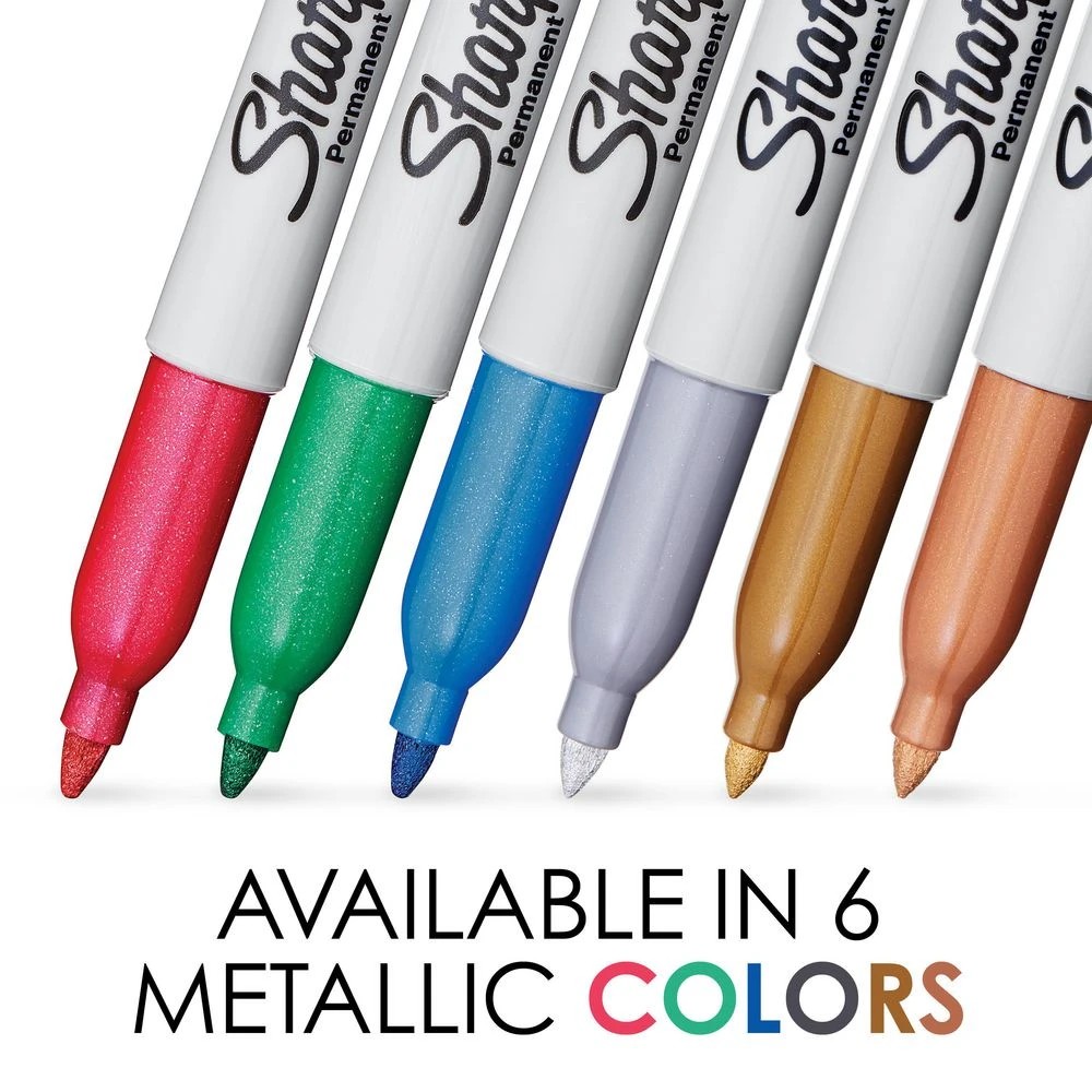 9 Sharpie Fine Permanent Marker Metallic Silver 2 Pack, 9 of 10
