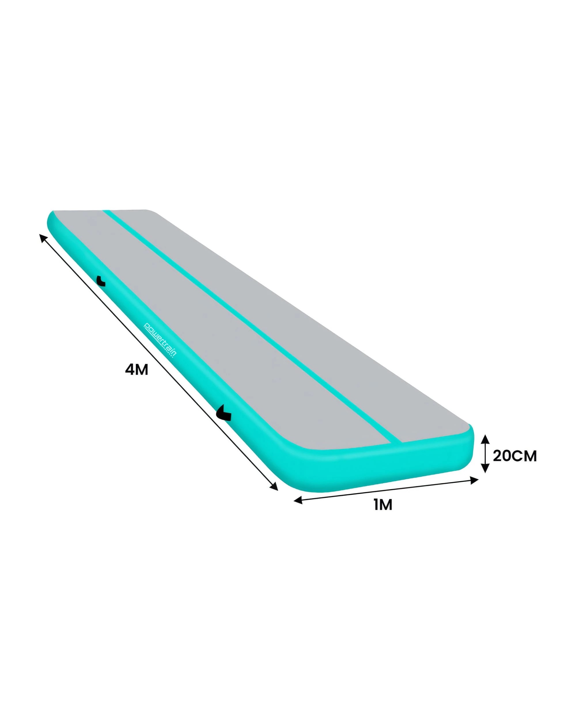 3 Powertrain 4M 20cm Air Track Gymnastics Tumbling Airtrack Exercise Yoga Mat Balance Beam Inflatable - Green, 3 of 5