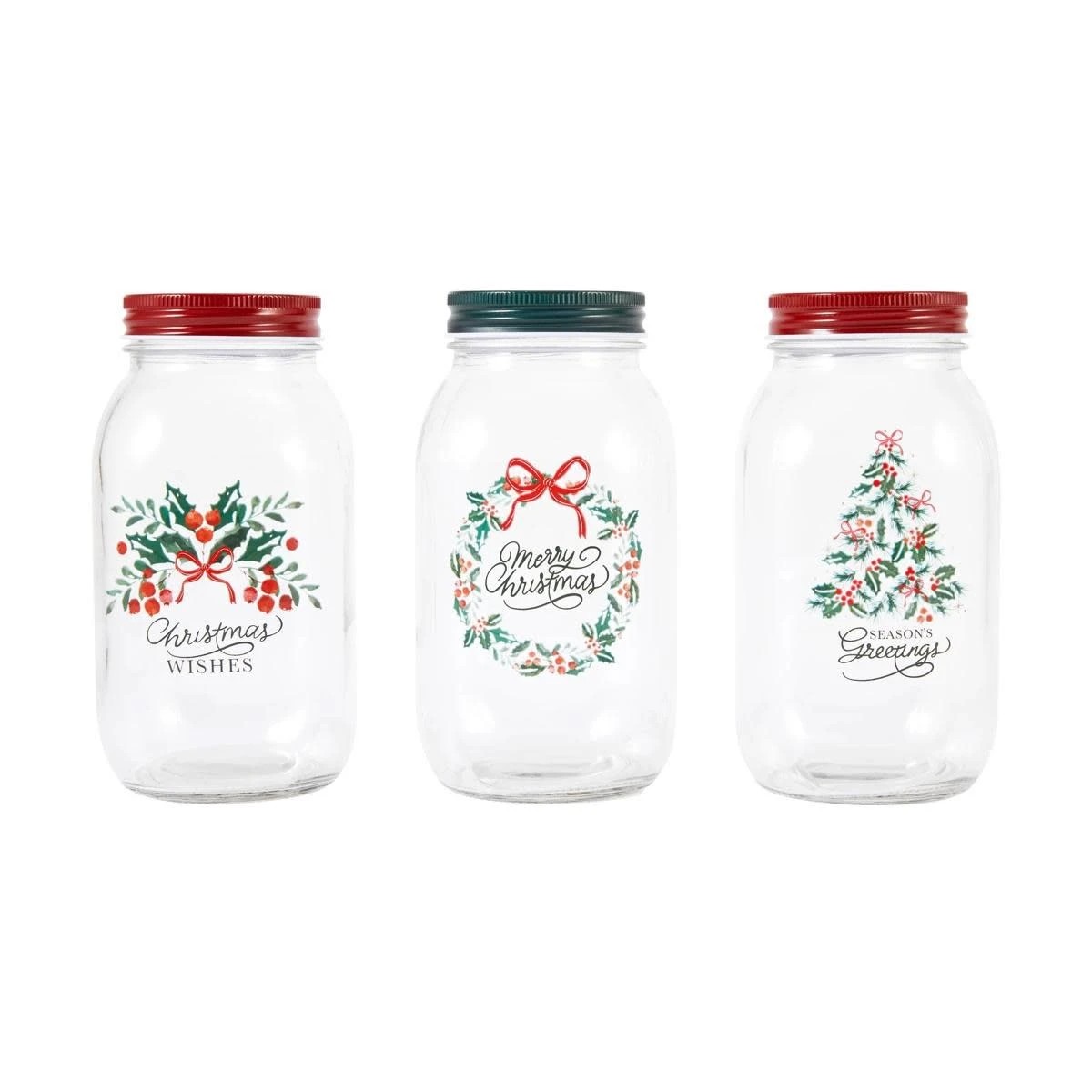 1 3 Pack 800ml Christmas Jars, 1 of 5