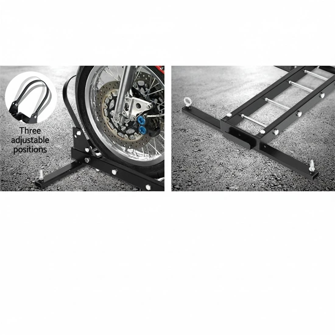 4 Giantz Motorcycle Carrier Rack Arm Dirt Bike Ramp, 2" Towbar Steel Fit for Motorbike - Black, 4 of 7