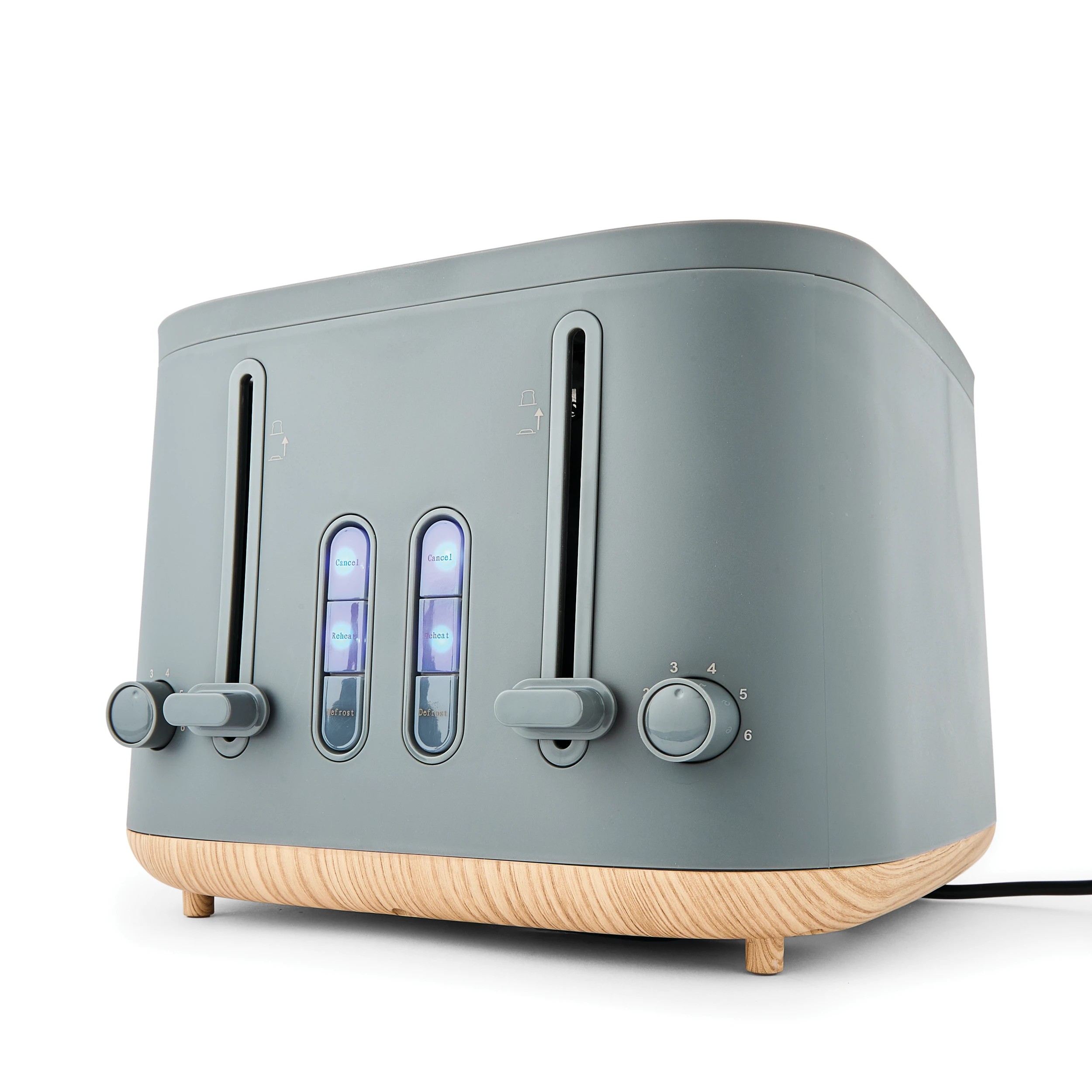 2 4 Slice Scandi Toaster - Grey, 2 of 7