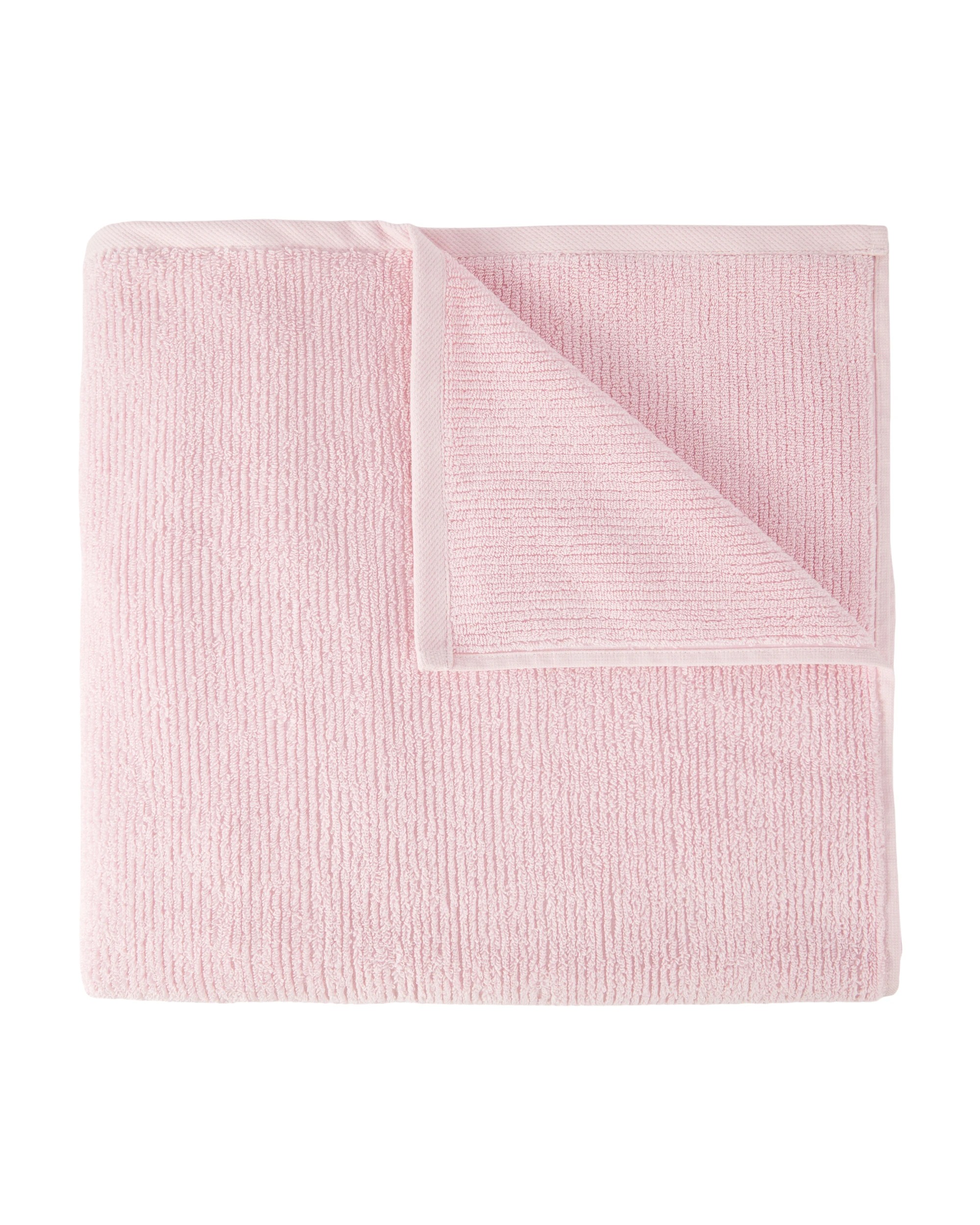 1 Ribbed Cotton Bath Sheet - Pink, 1 of 5