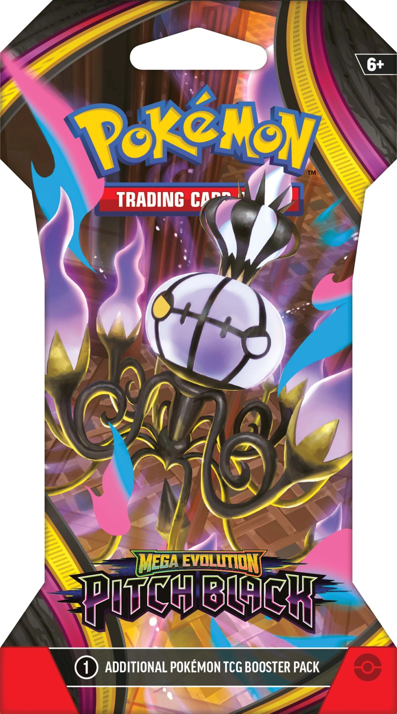 4 Pokemon Trading Card Game: Mega Evolution Pitch Black Sleeved Booster Pack - Assorted, 4 of 6