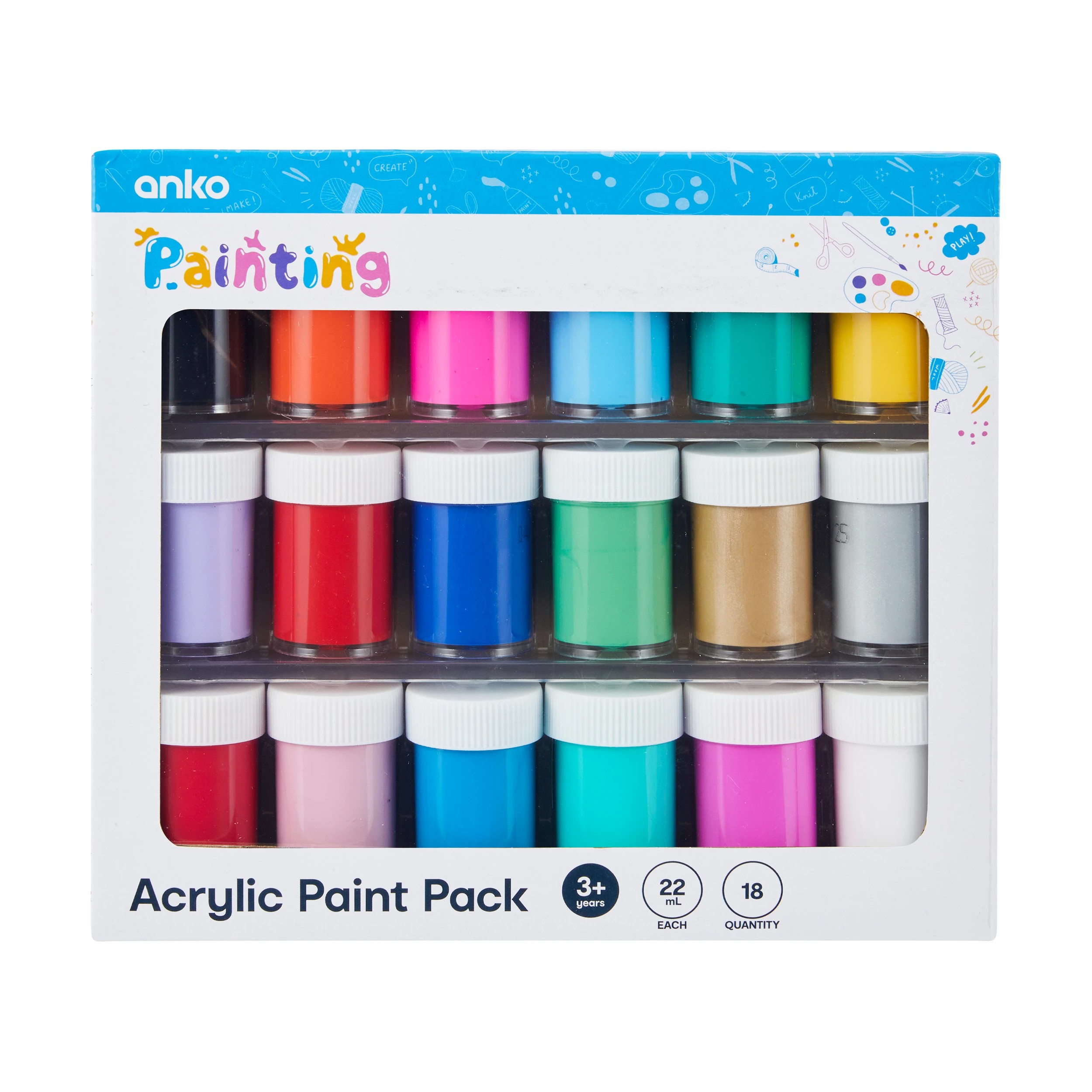 1 18 Piece Acrylic Paint Pack, 1 of 3
