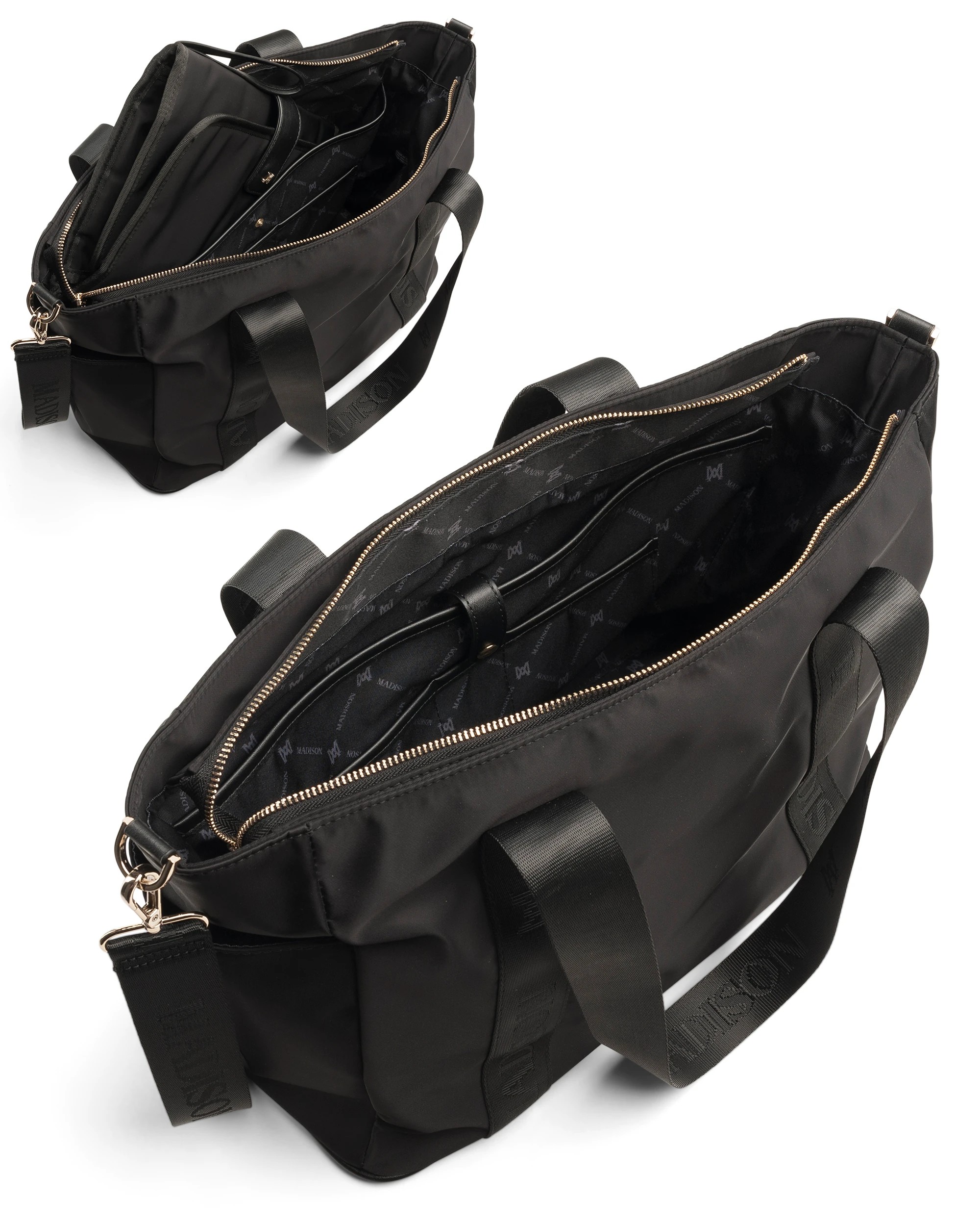4 Madison Accessories Anita Large Nylon Baby Bag with Change Mat - Black, 4 of 9