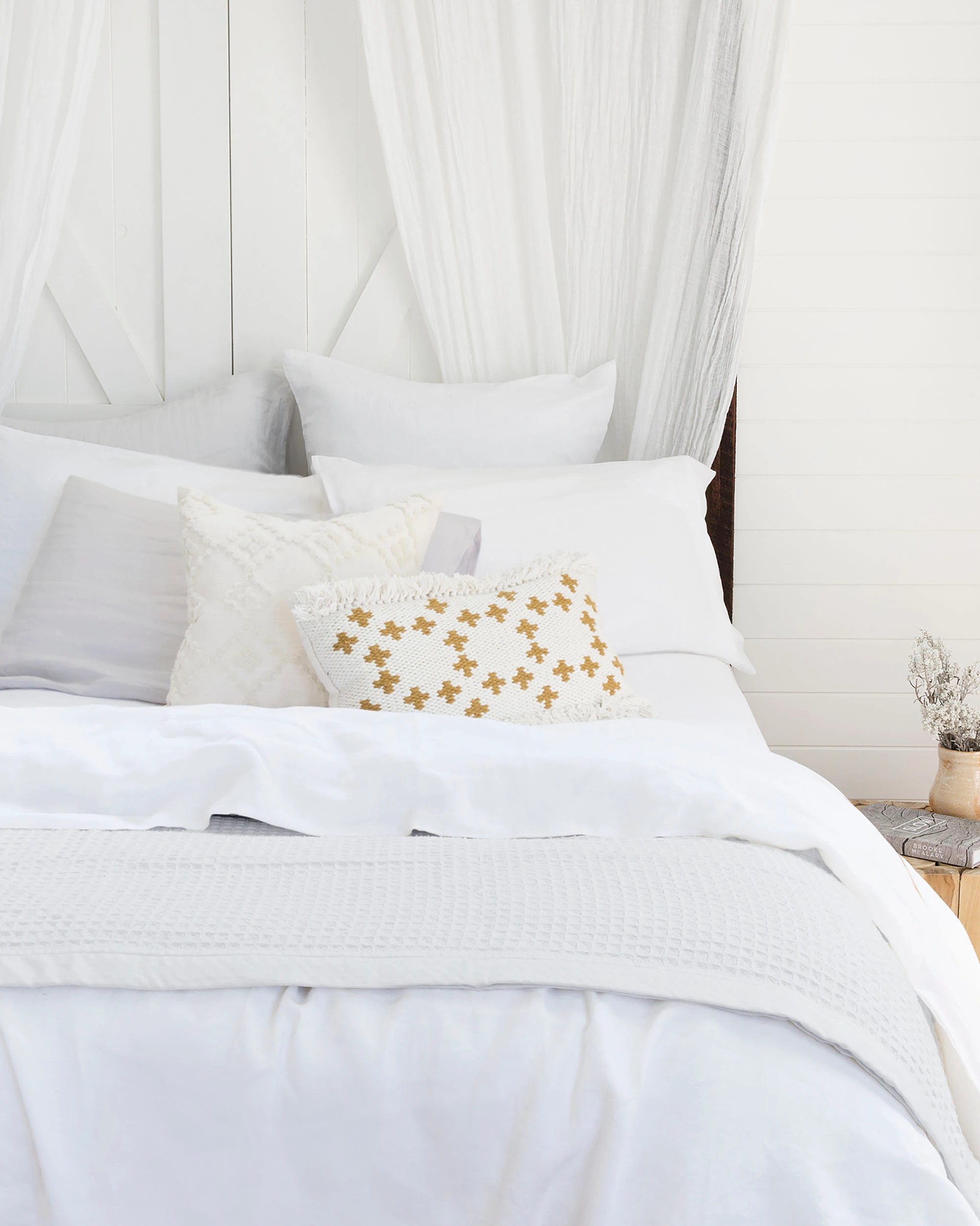 2 Bambury Cotton Waffle Weave Lightweight Blanket - Single Bed - White, 2 of 4