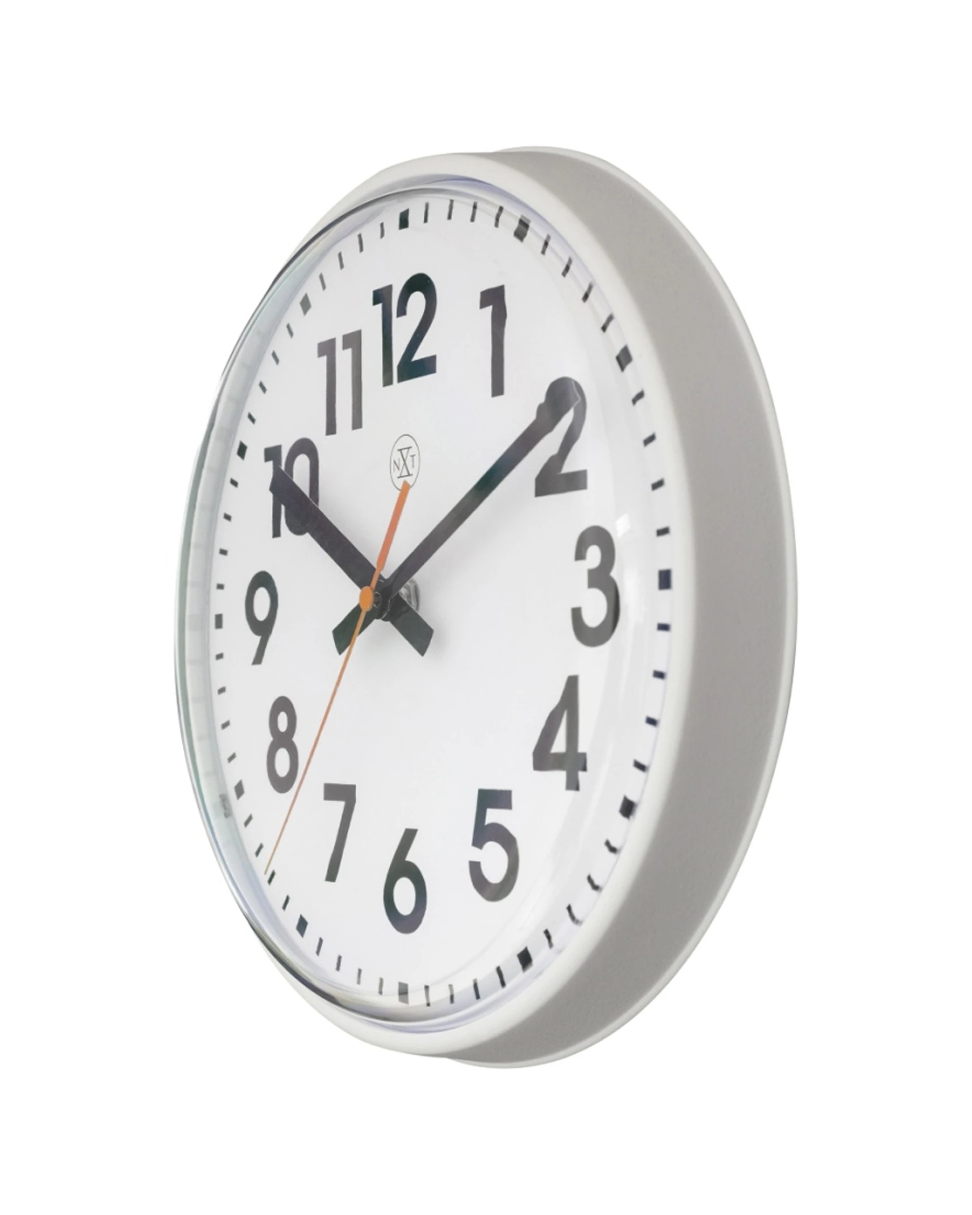 2 NeXtime Peter 36cm Silent Movement Wall Clock Minimalist Plastic Cover - White, 2 of 8