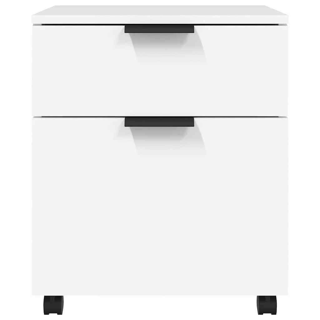 3 vidaXL Mobile File Cabinet with Wheels Ample Storage - White, 3 of 9