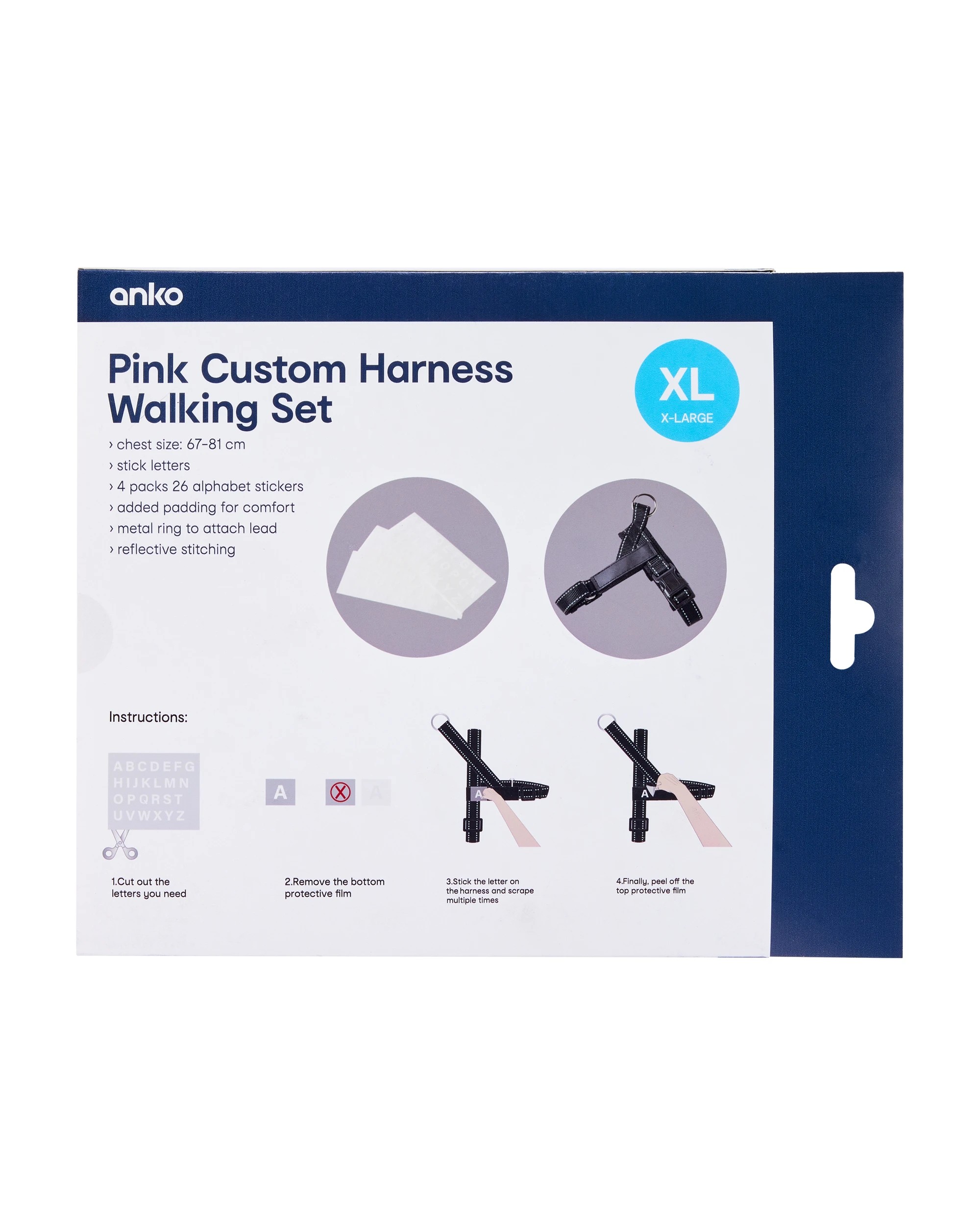 10 Pink Custom Harness Walking Set - Extra Large, 10 of 10