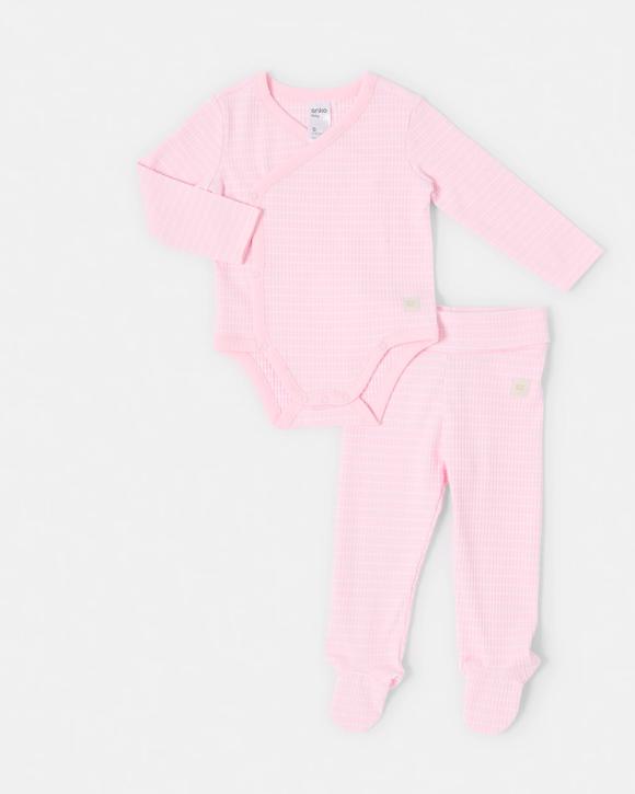 2 Piece Long Sleeve Wrap Newborn Set
