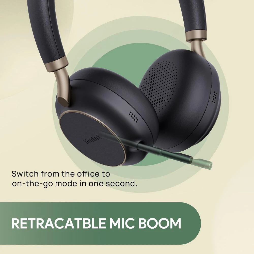 4 Yealink BH76 Plus Bluetooth Overear Headset Black, 4 of 7