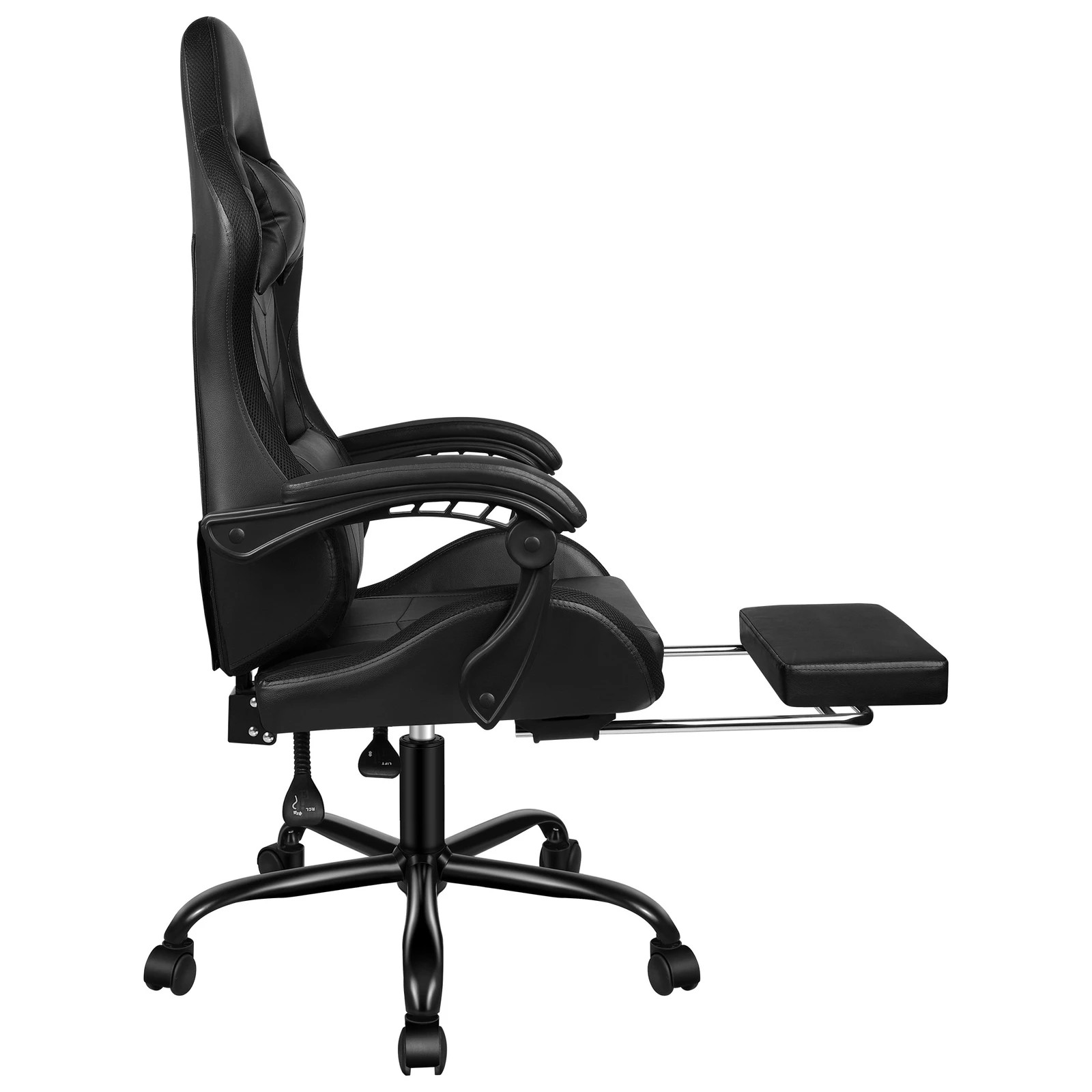 5 Alfordson Gaming Chair Office Massage 12 RGB LED Computer Seat PU Leather - Black, 5 of 10