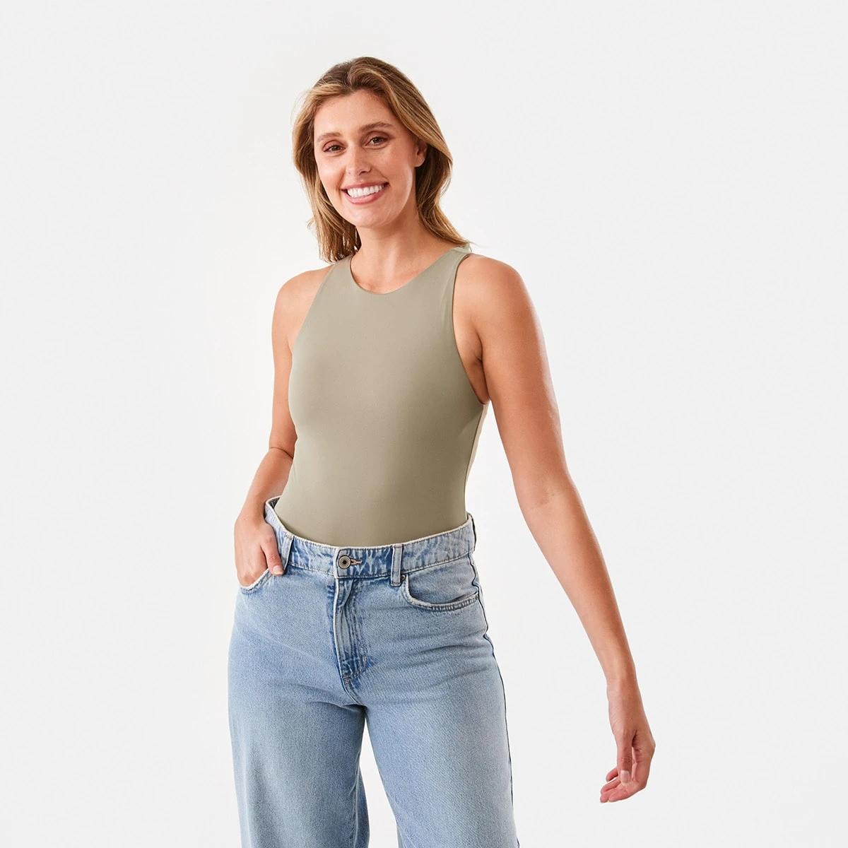 4 Sleeveless Halter Bodysuit Pave Grey, 4 of 9