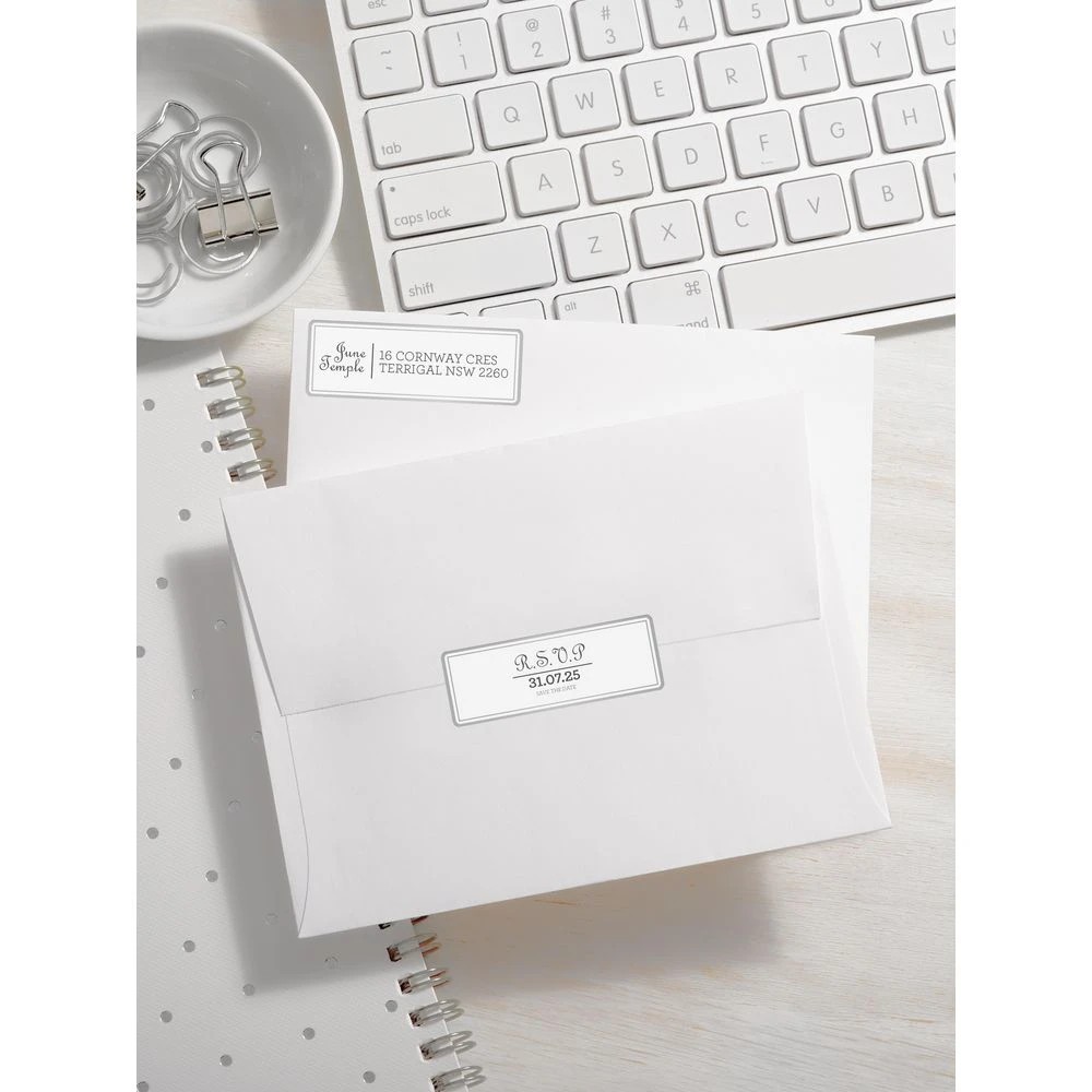 3 Avery 16UP A5 Laser Labels Silver Border 10 Pack, 3 of 4