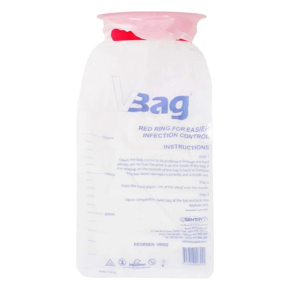 2 Sentry VBag Plastic Vomit Bag 1500ml 50 pack, 2 of 2