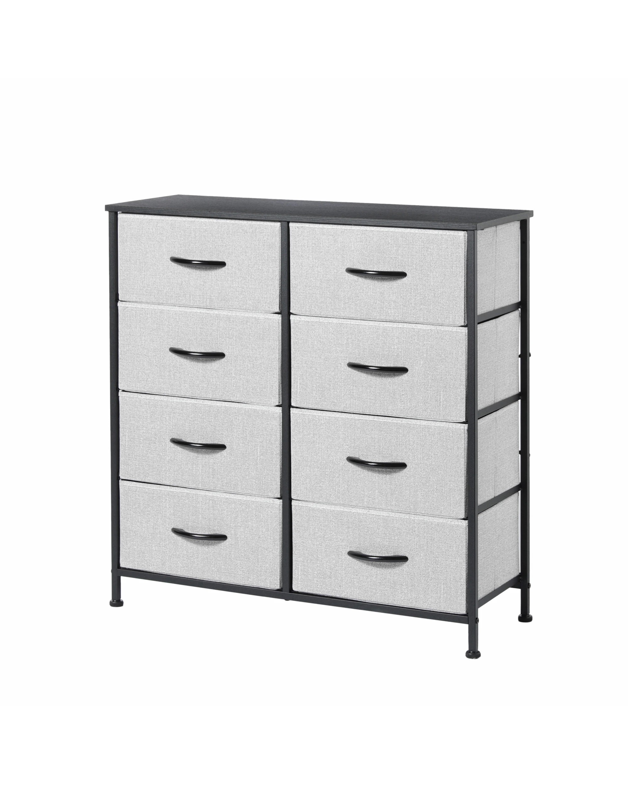 1 Sherwood Luna 8 Drawer Fabric Home Storage Dresser - Grey, 1 of 8