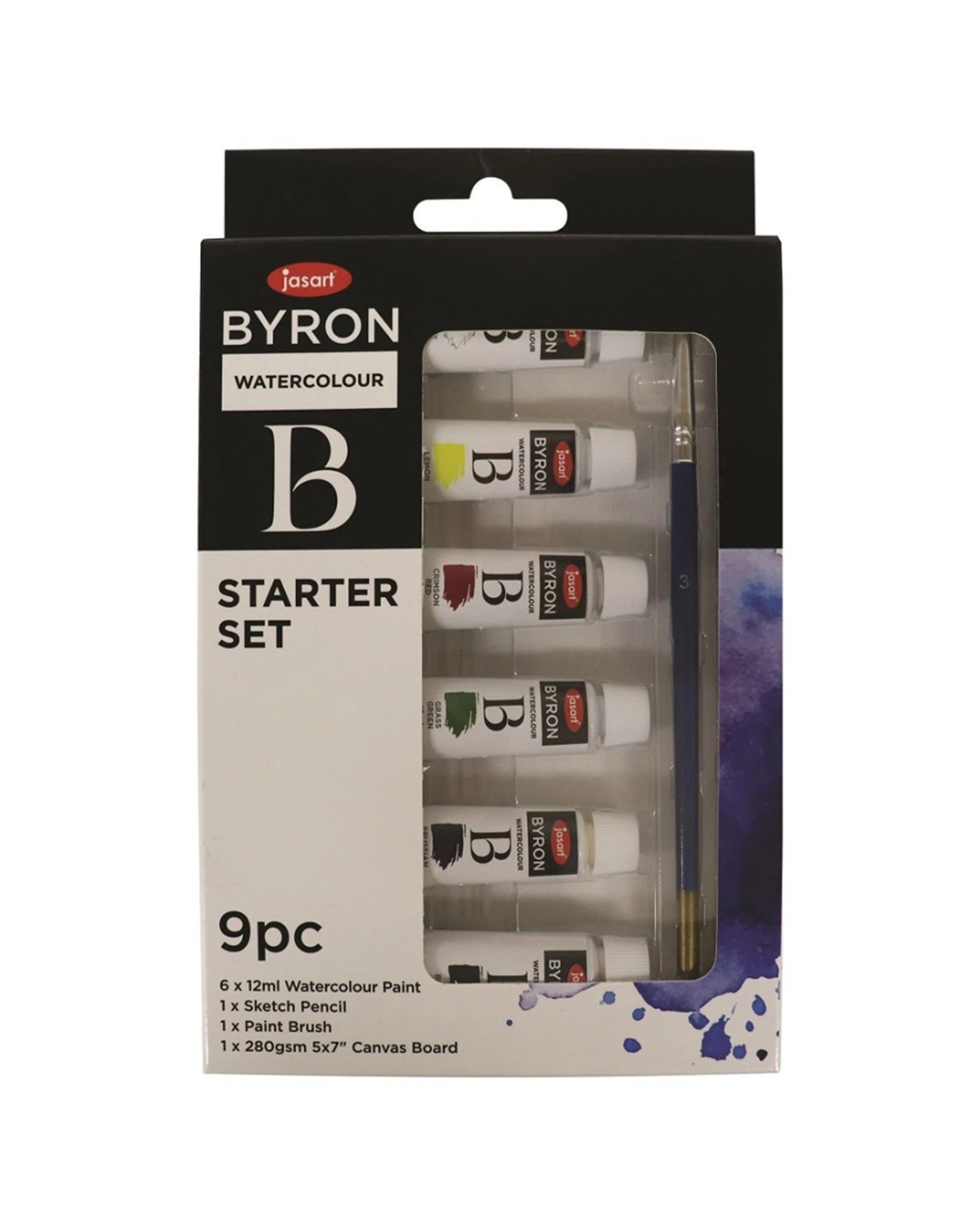 1 Jasart 9pc Byron Watercolour Art Paint Tube Set 12ml - Multi, 1 of 2