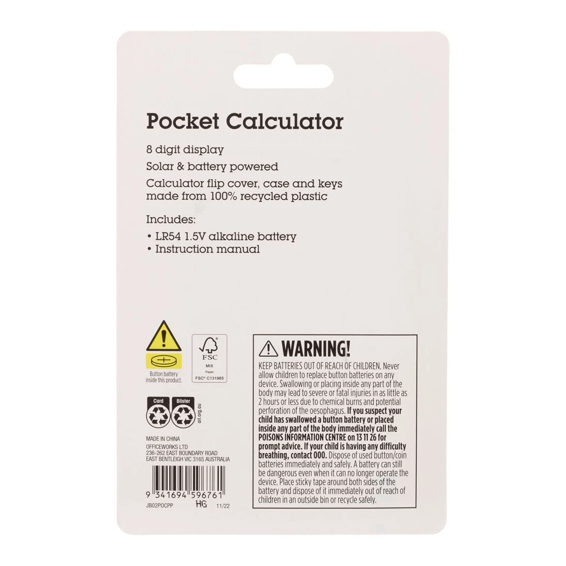 3 J.Burrows Pocket 8 Digit Calculator Pink, 3 of 5