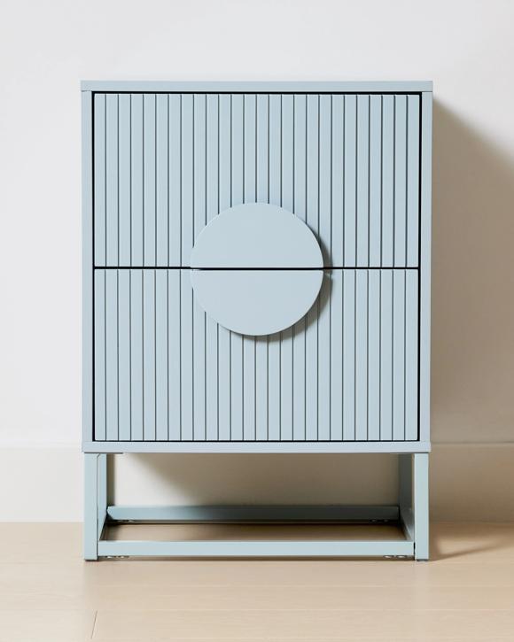 Stevie 2 Drawer Bedside Table - Blue