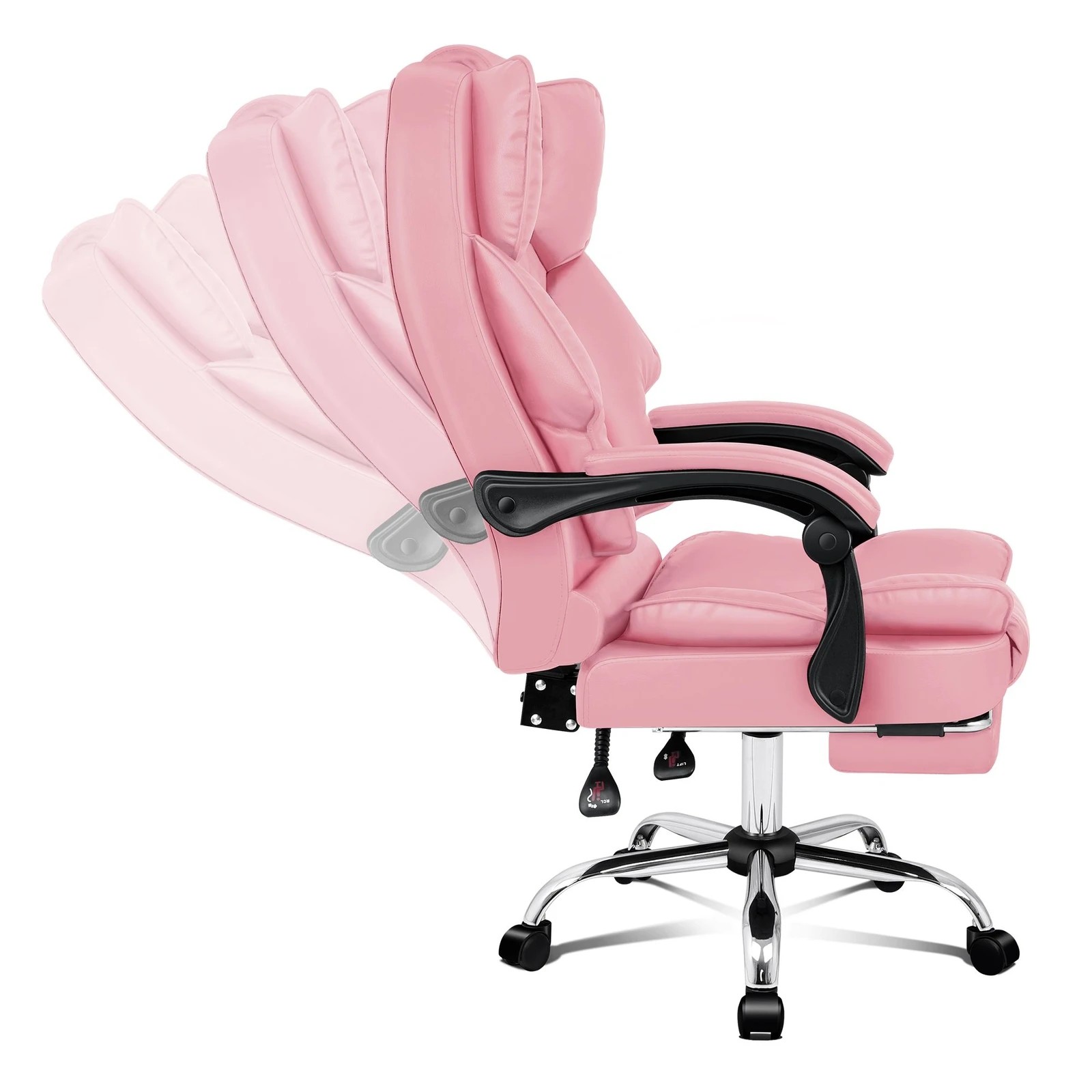 5 Alfordson Massage Office Chair Executive Recliner Gaming Computer Work Seat - Pink, 5 of 10