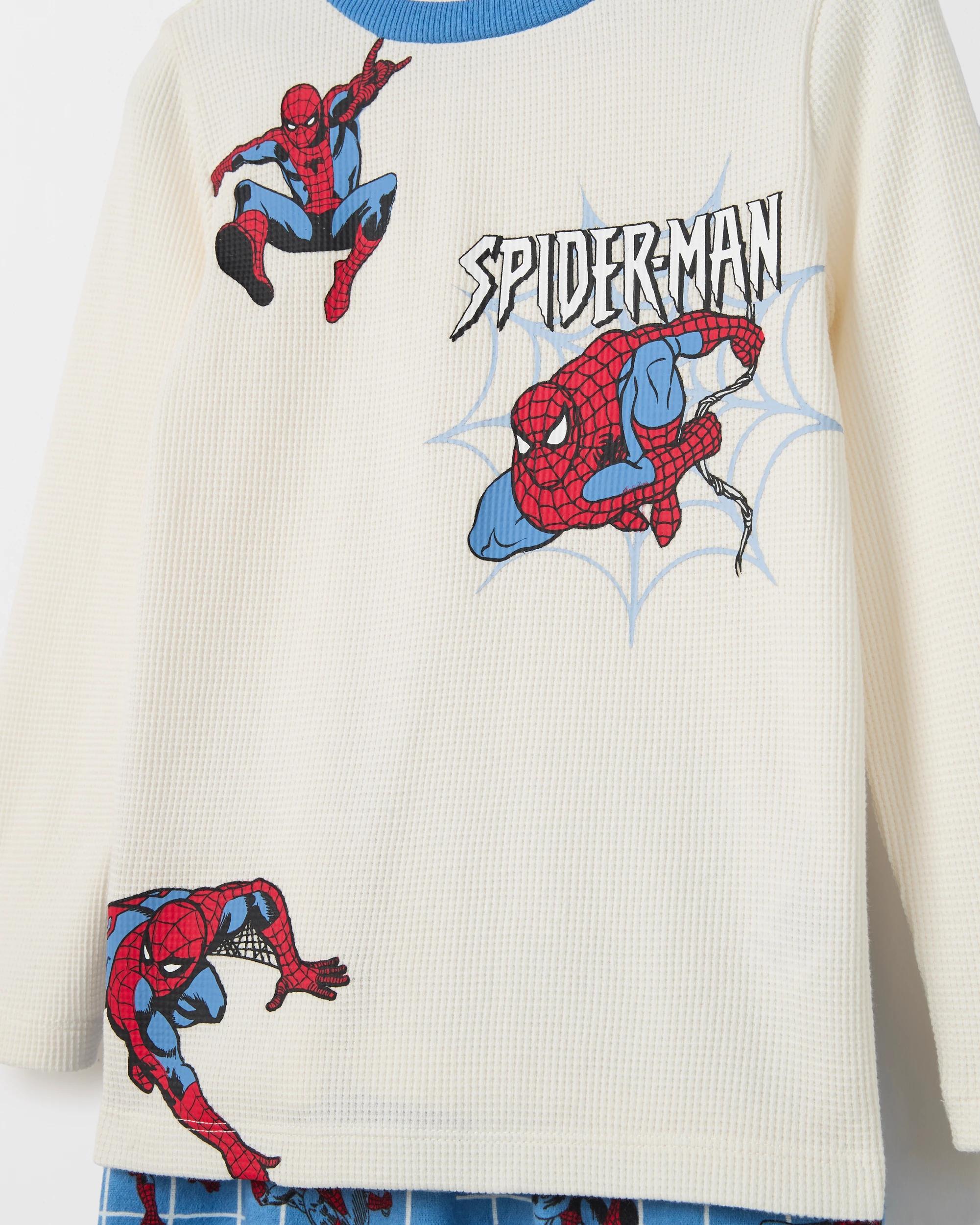 2 Marvel Australian Cotton Younger Boys Waffle/Flannel Pyjama Set SPIDER-MAN, 2 of 3