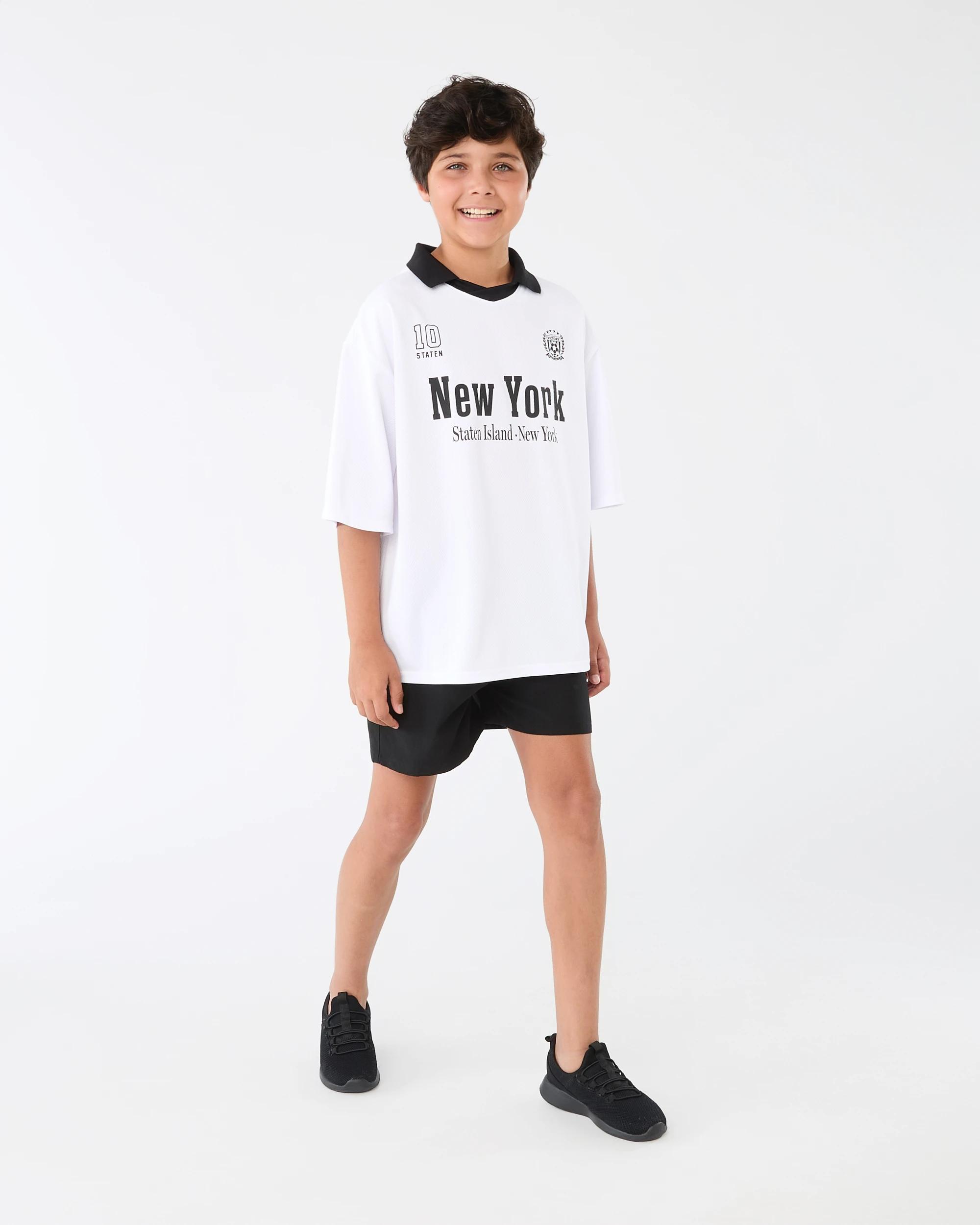 8 Short Sleeve Mesh Collar T-shirt Wht Varsit, 8 of 9