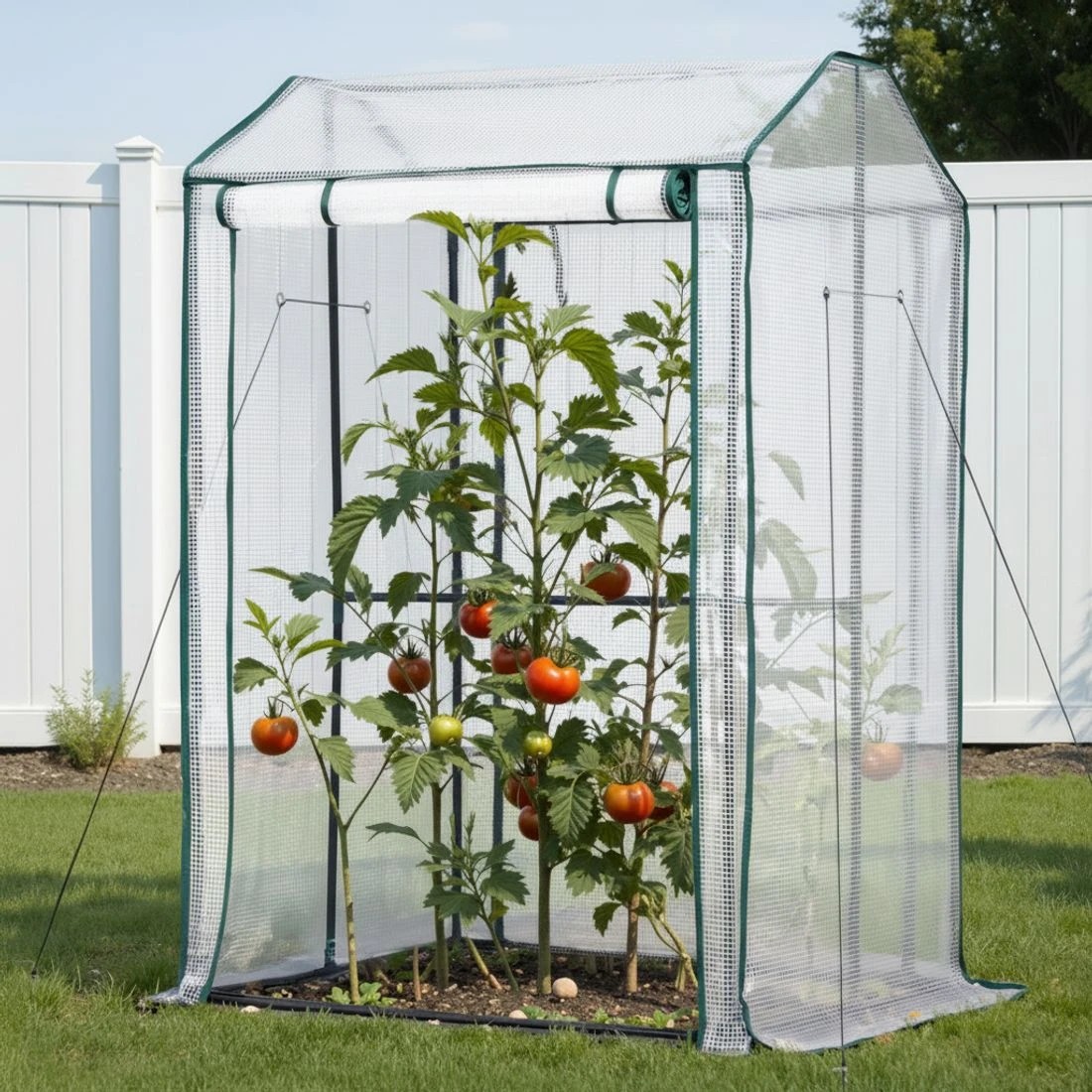 6 Green Fingers Mini Greenhouse PE Cover Green House Roll-Up Zippered Door - Clear, 6 of 6