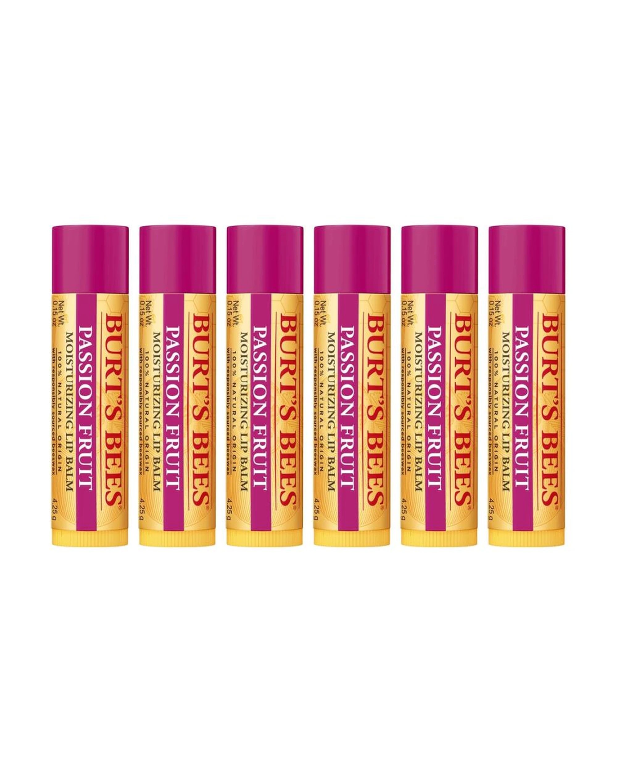 1 6 x Burt's Bees Passionfruit Lip Balm 4.25g, 1 of 10
