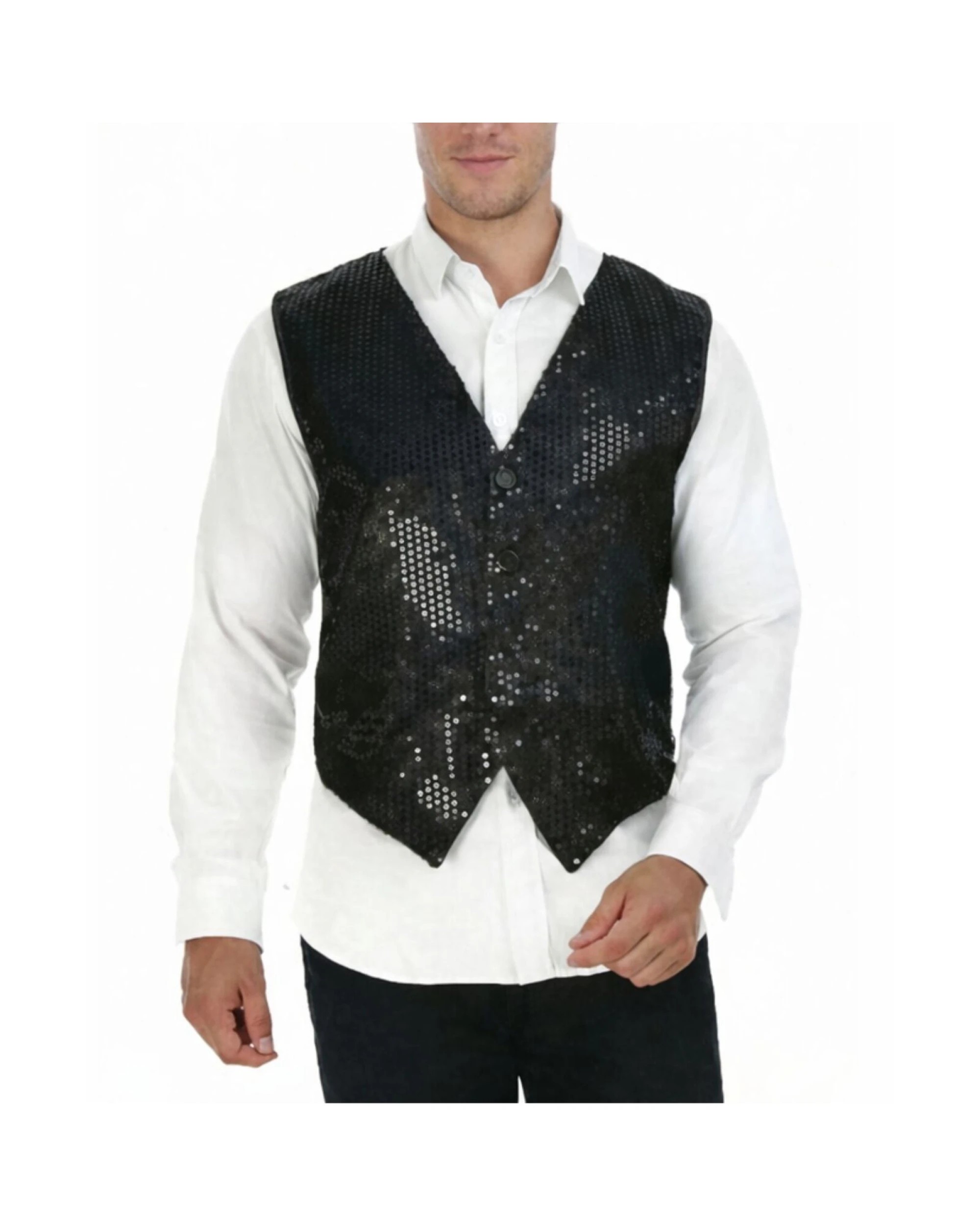 1 BR Costumes Men's Sequin Waistcoat Dance Costume, 1 of 4